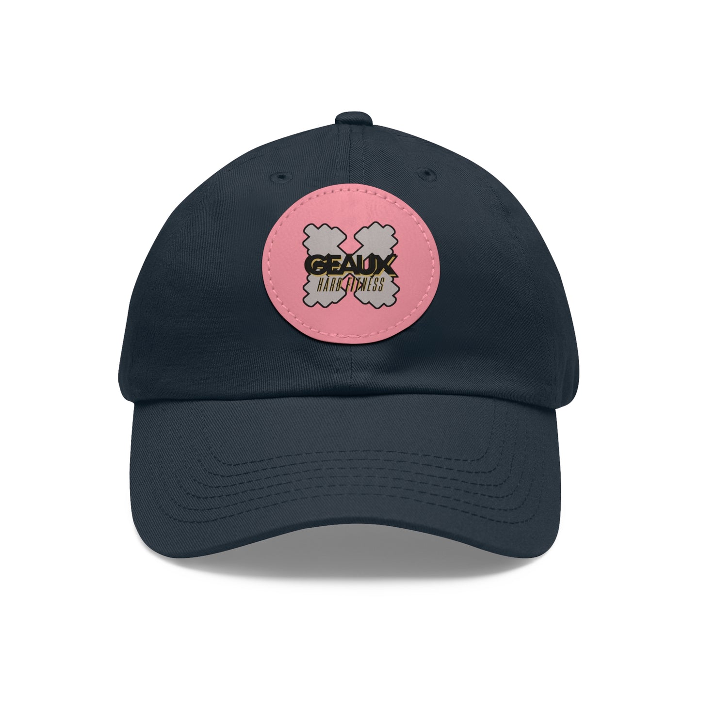 Geaux Hard Fit Dad Hat with Leather Patch (Round)