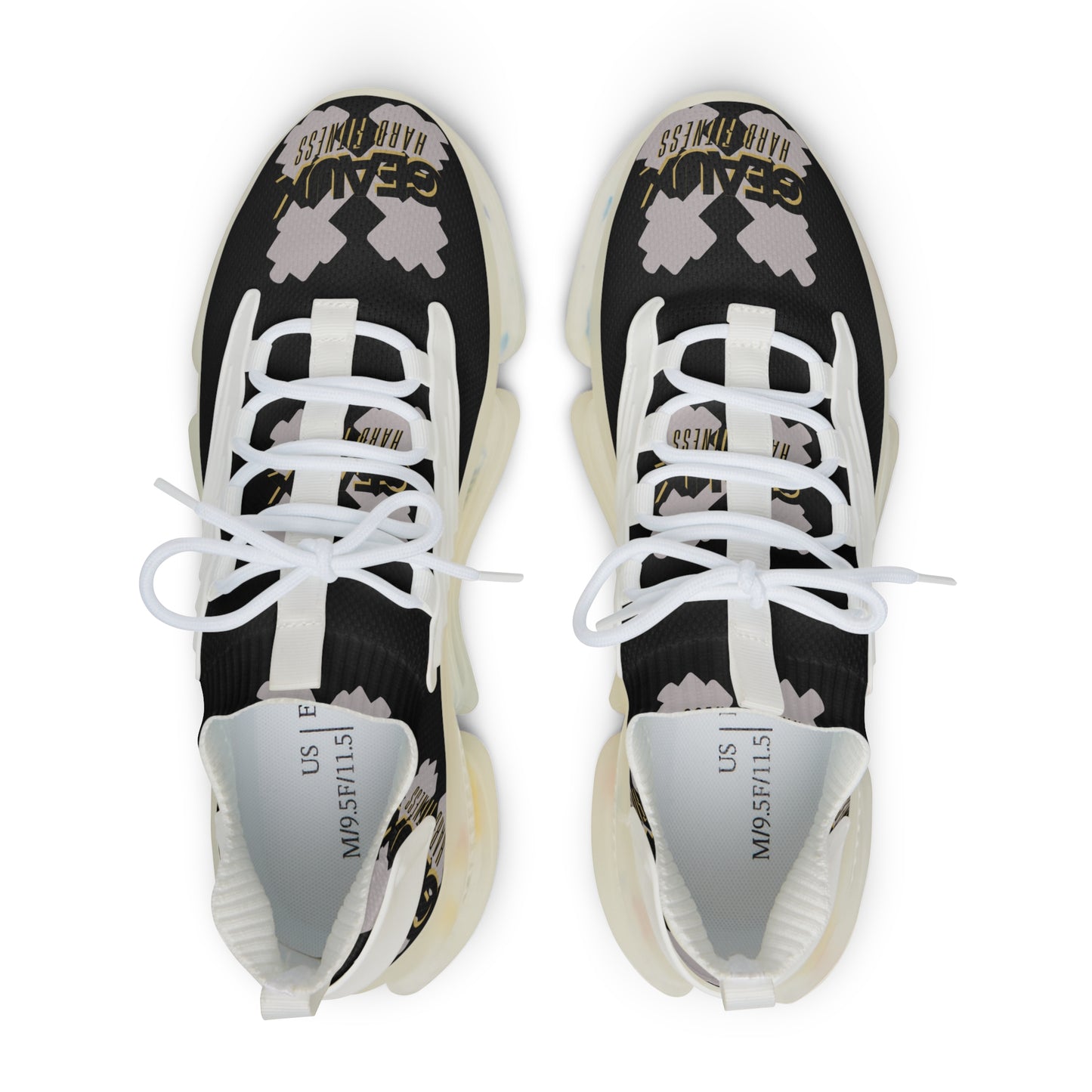 Black Geaux Hard Fit Men's Mesh Sneakers