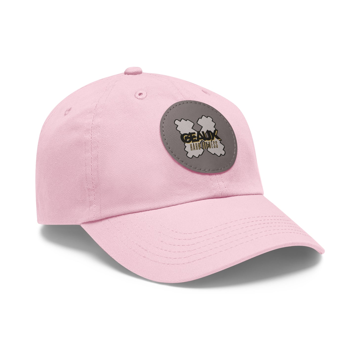 Geaux Hard Fit Dad Hat with Leather Patch (Round)