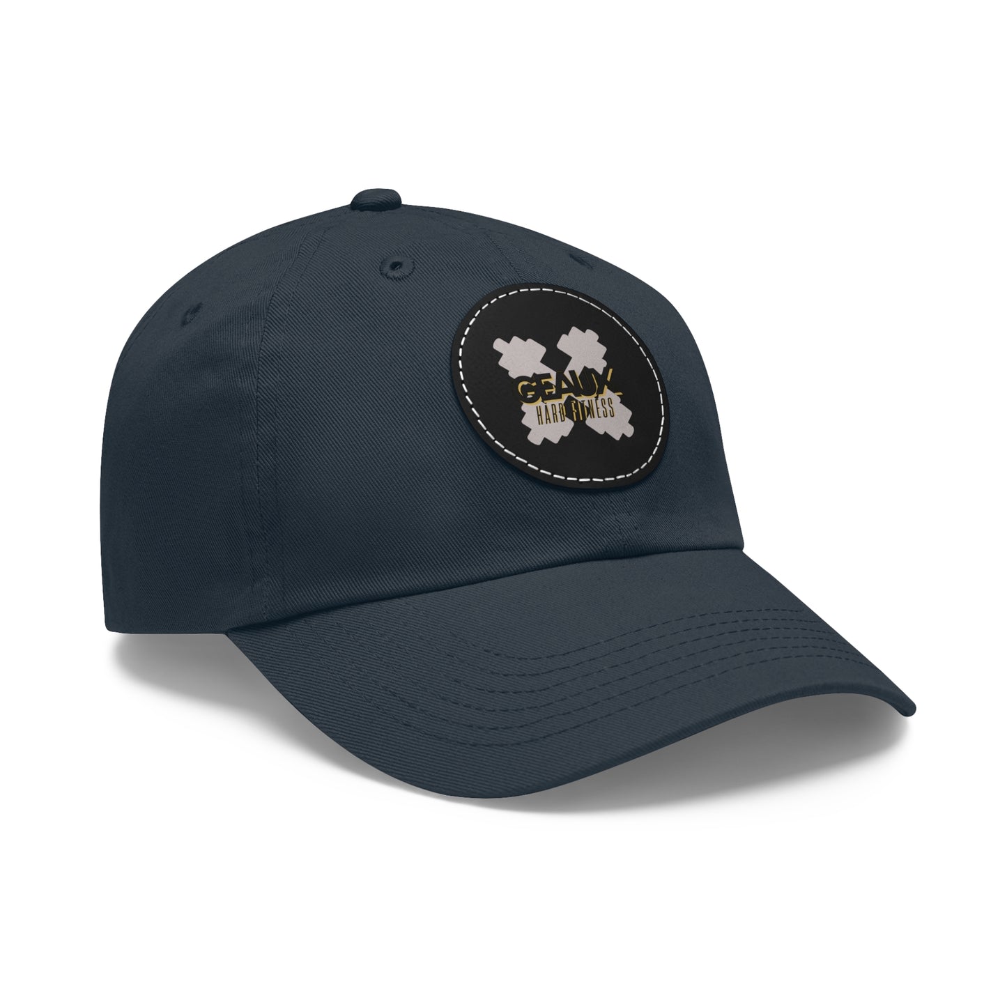 Geaux Hard Fit Dad Hat with Leather Patch (Round)