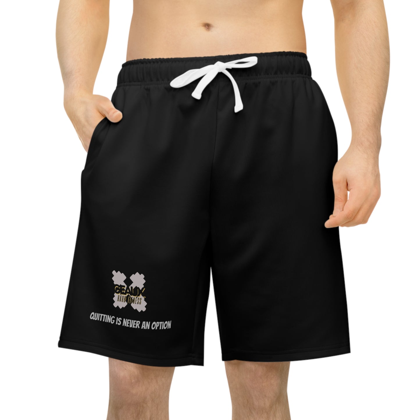 Black Geaux Hard Fit Athletic Long Shorts