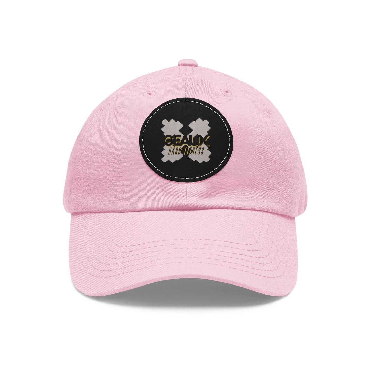 Geaux Hard Fit Dad Hat with Leather Patch (Round)