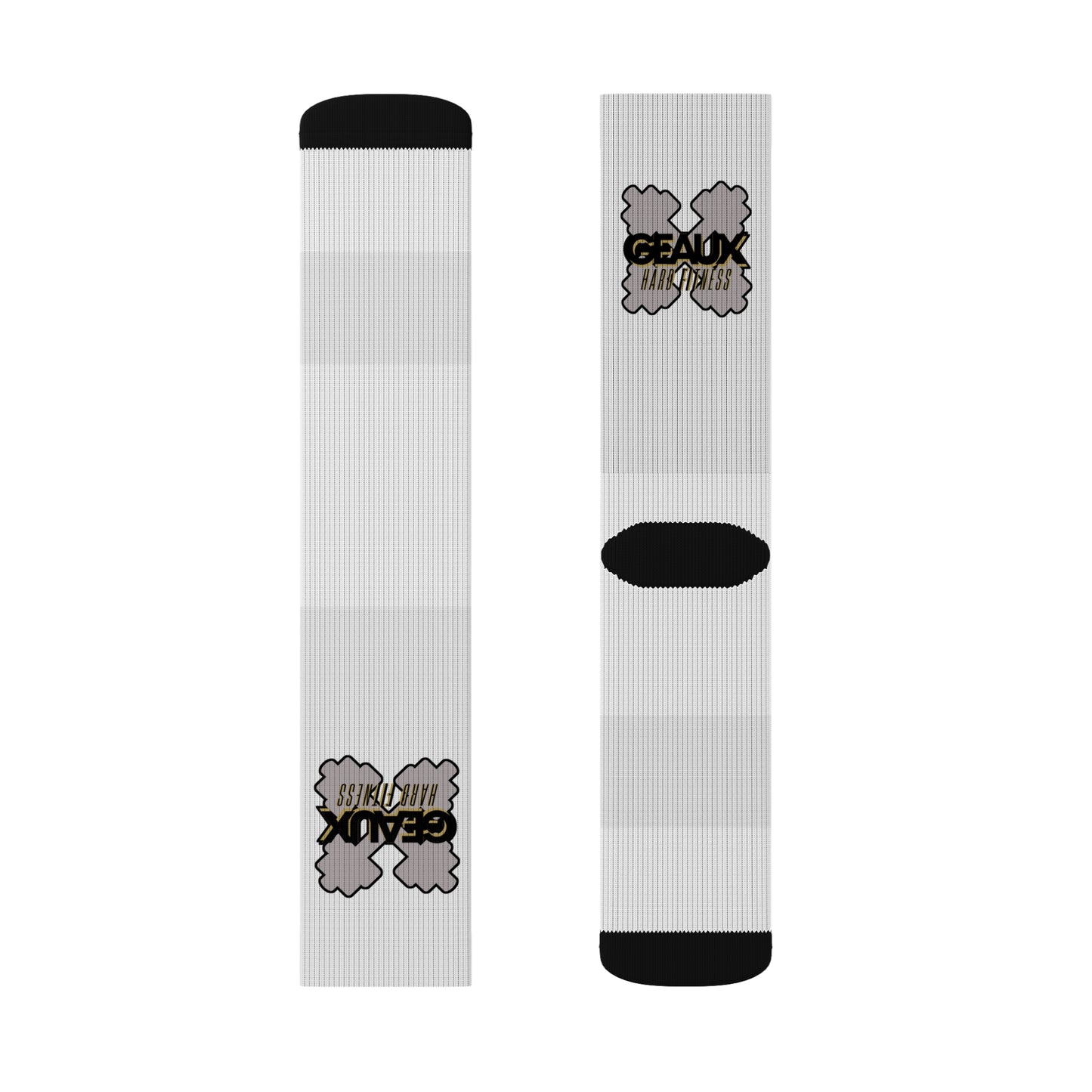 White Geaux Hard Fit Logo Socks