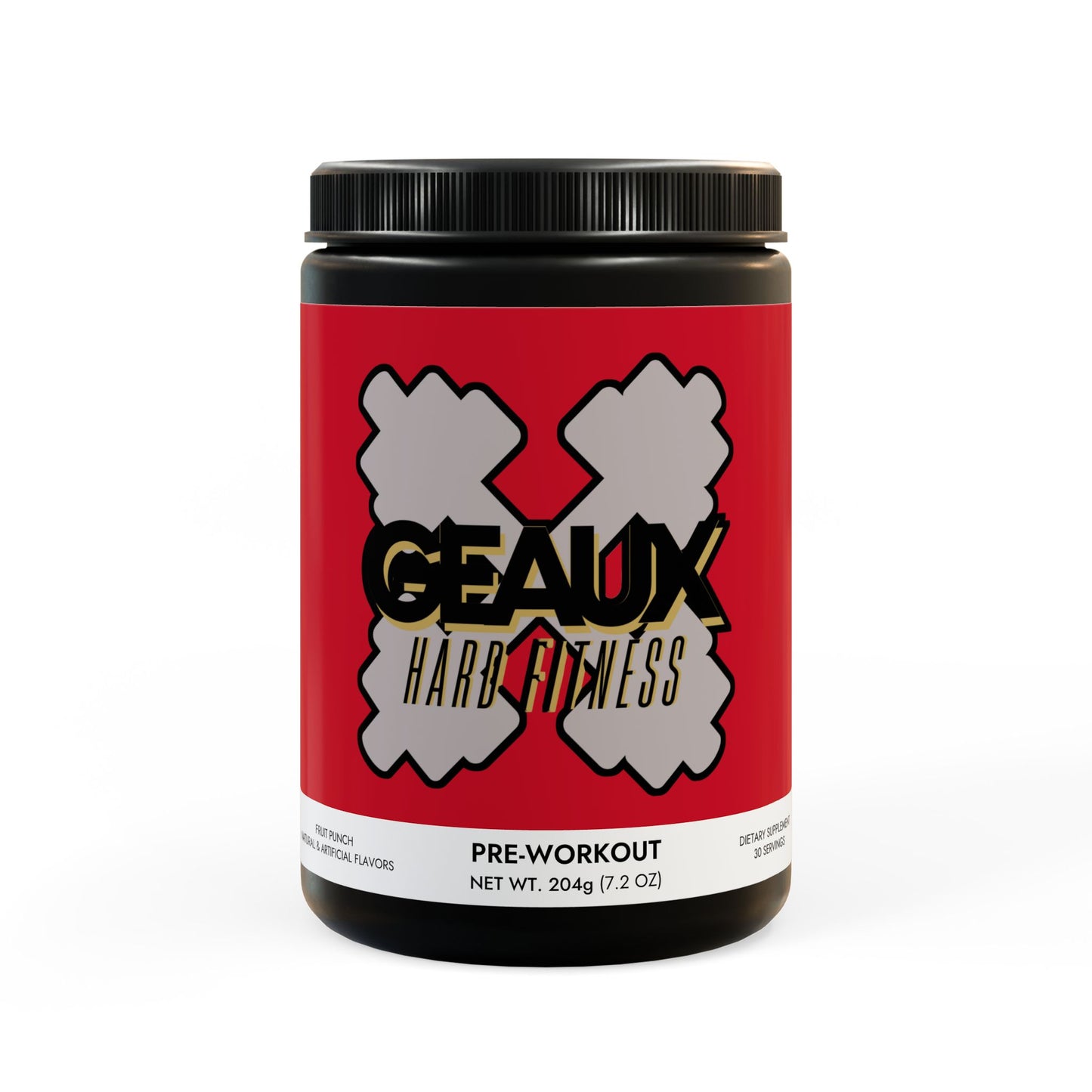 Geaux Hard Pre-Workout Supplement, Fruit Punch (204g, 7.1oz)