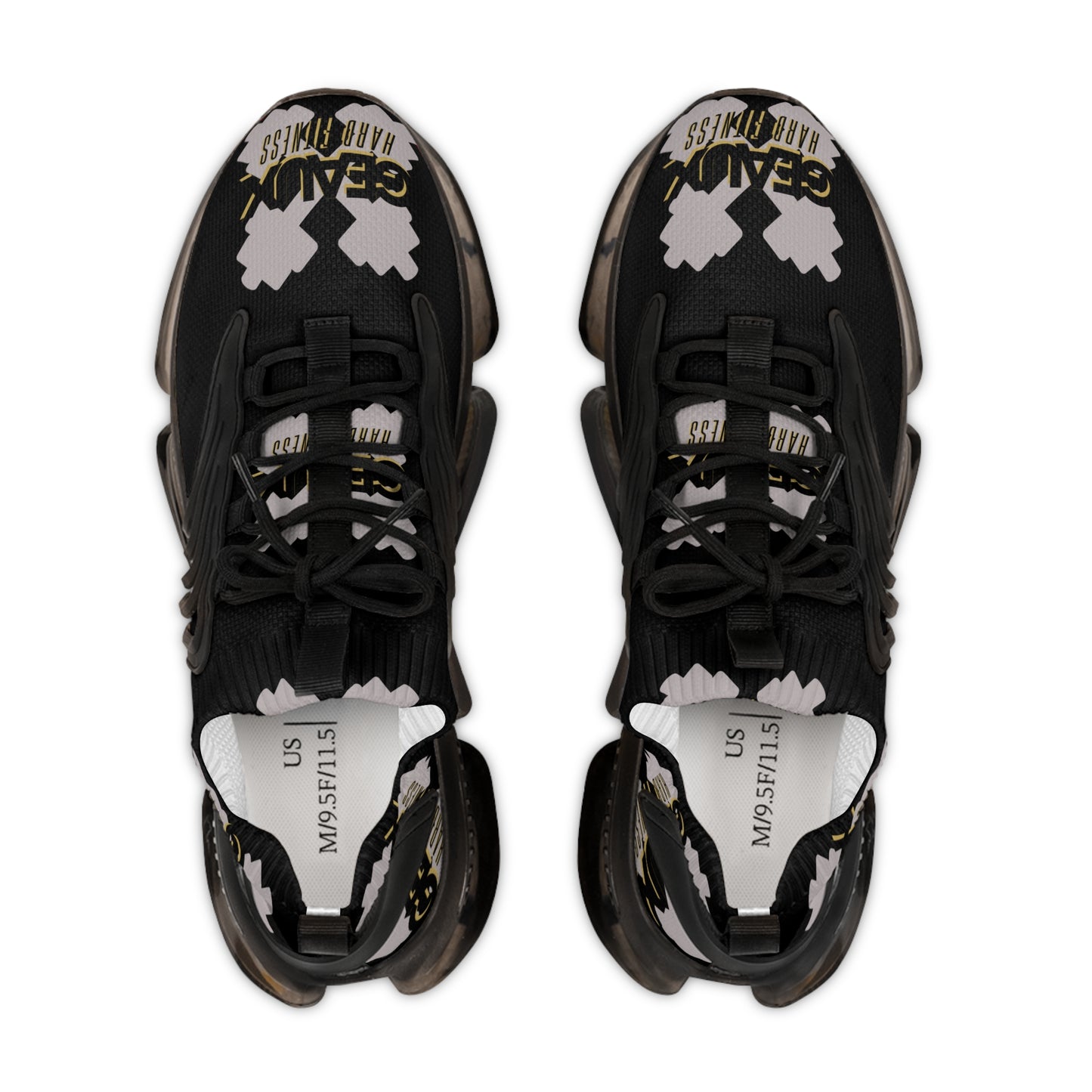 Black Geaux Hard Fit Men's Mesh Sneakers
