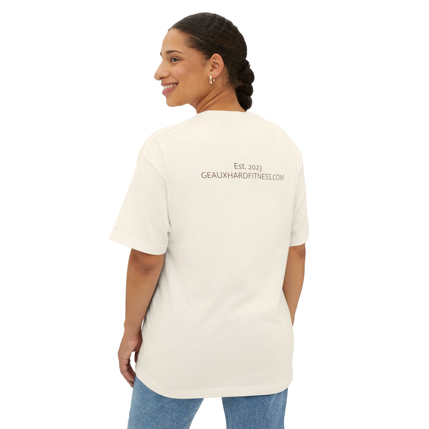 Geaux Hard Oversized Boxy Tee, Unisex Graphic Shirt, Casual Streetwear, Gift for Fitness Lovers, Stylish Everyday Tee, Comfortable Relaxed Fit