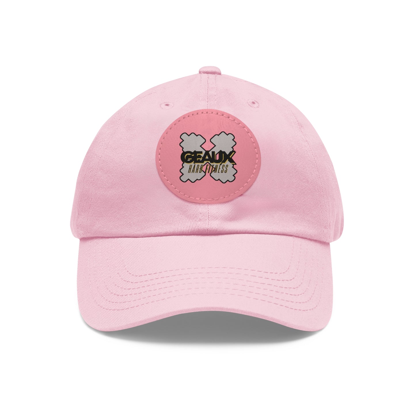 Geaux Hard Fit Dad Hat with Leather Patch (Round)