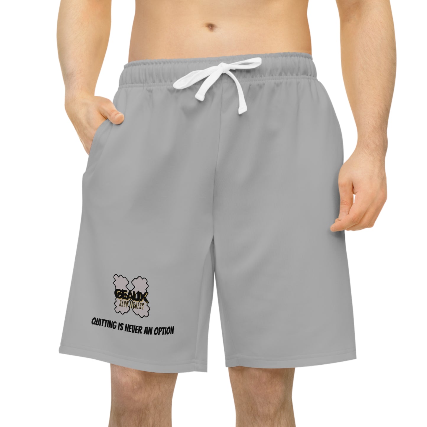 Grey Geaux Hard Fit Athletic Long Shorts