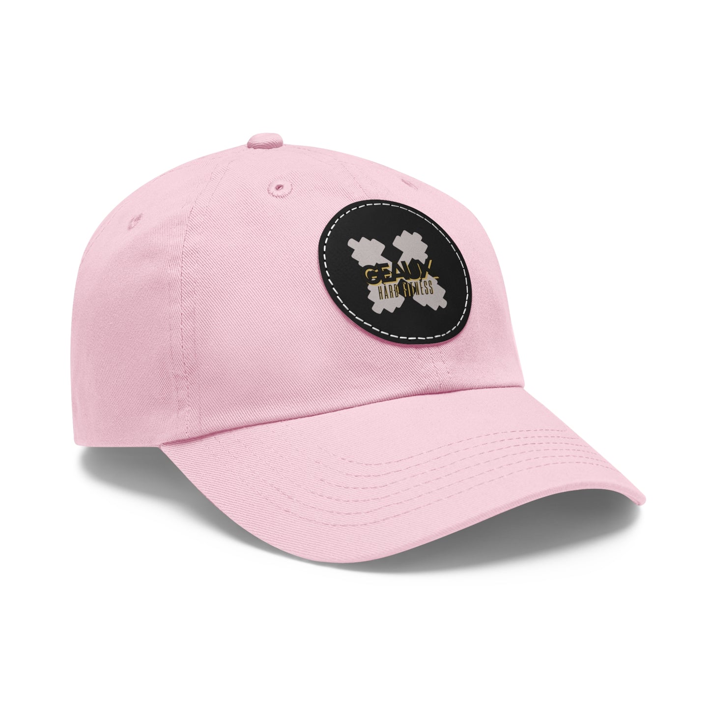 Geaux Hard Fit Dad Hat with Leather Patch (Round)
