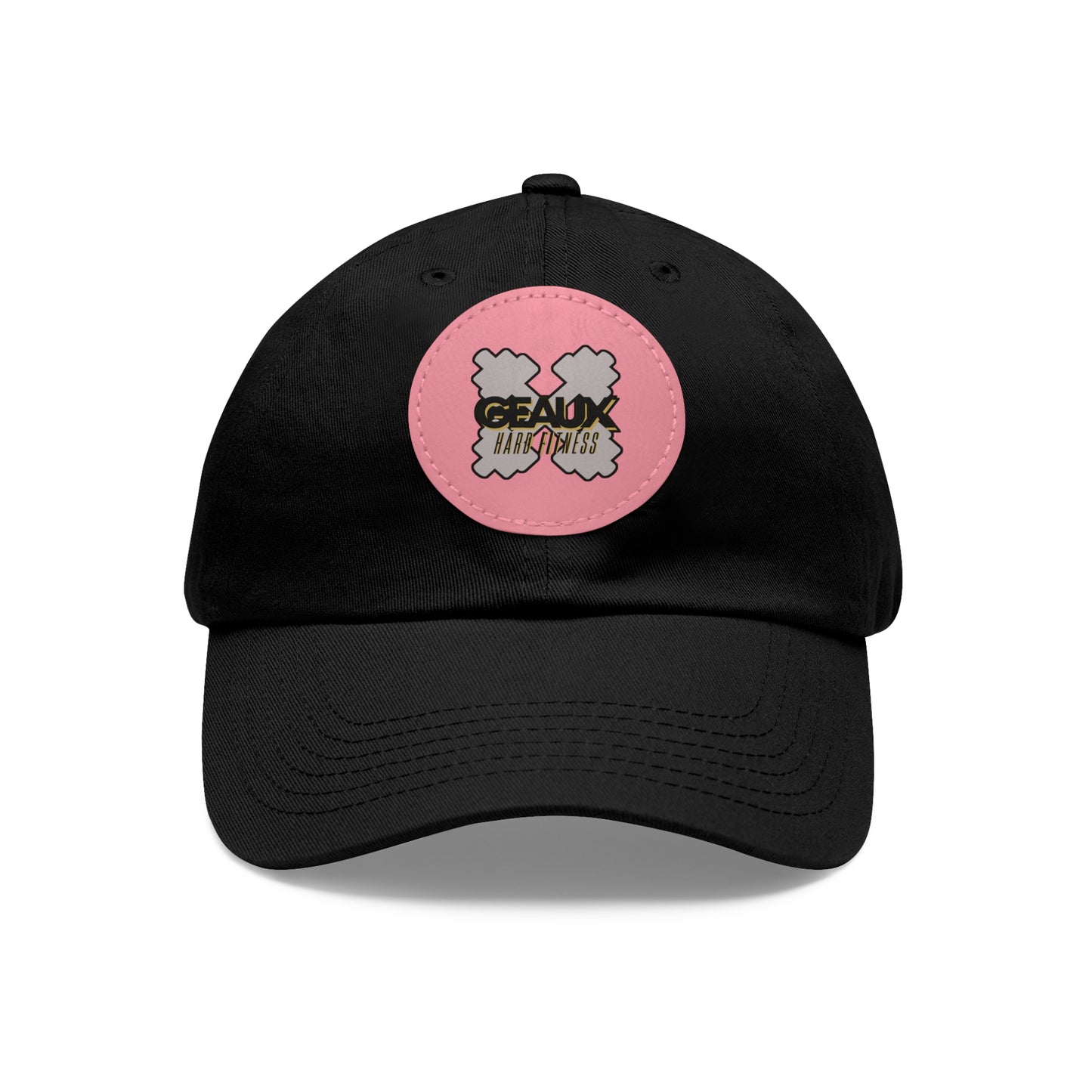 Geaux Hard Fit Dad Hat with Leather Patch (Round)