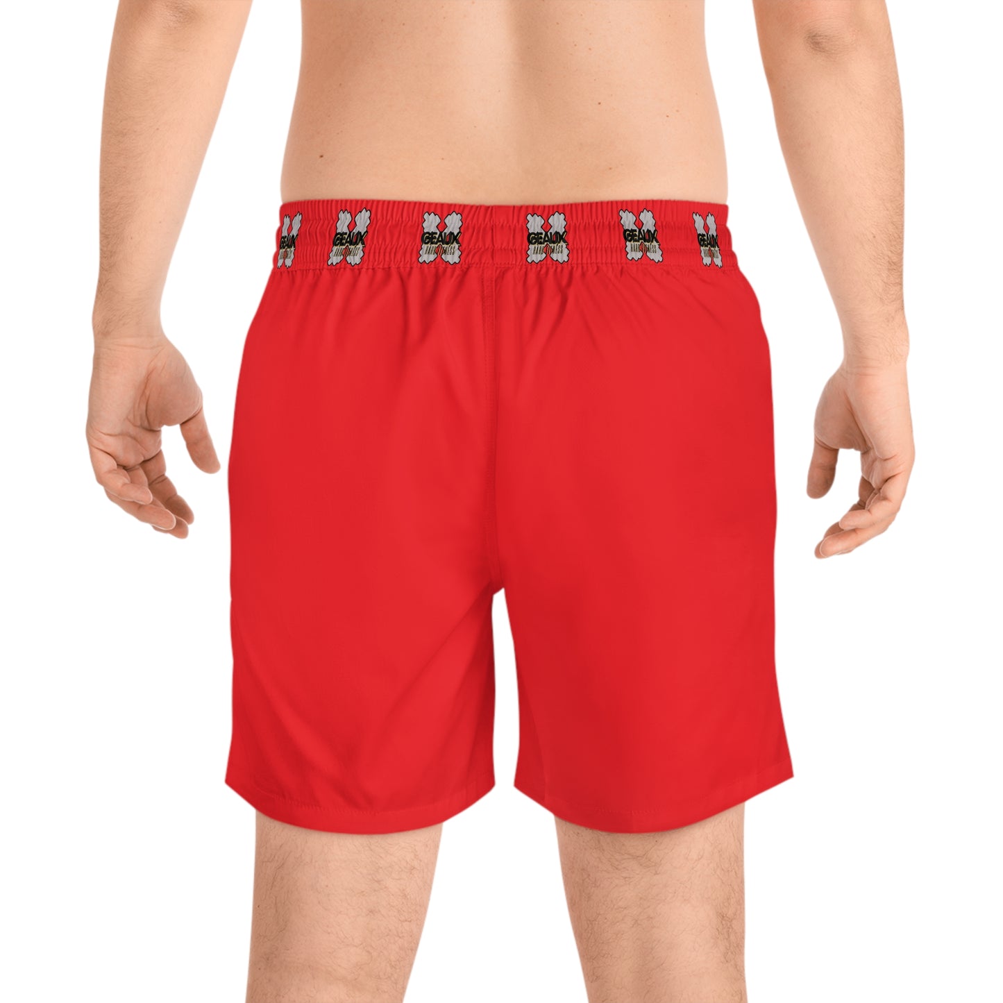 Red Geaux Hard Men's Mid-Length Swim Shorts