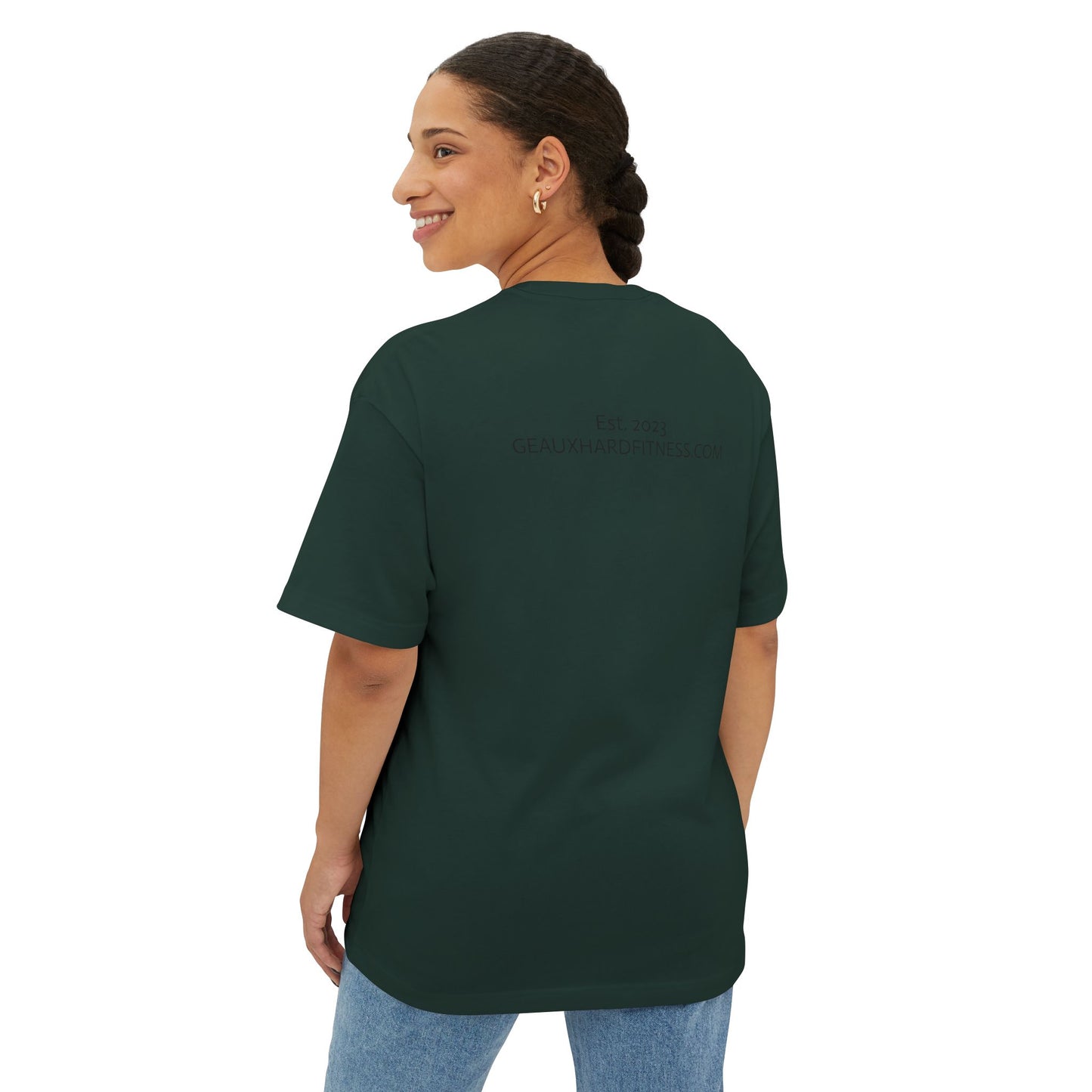 Geaux Hard Oversized Boxy Tee, Unisex Graphic Shirt, Casual Streetwear, Gift for Fitness Lovers, Stylish Everyday Tee, Comfortable Relaxed Fit