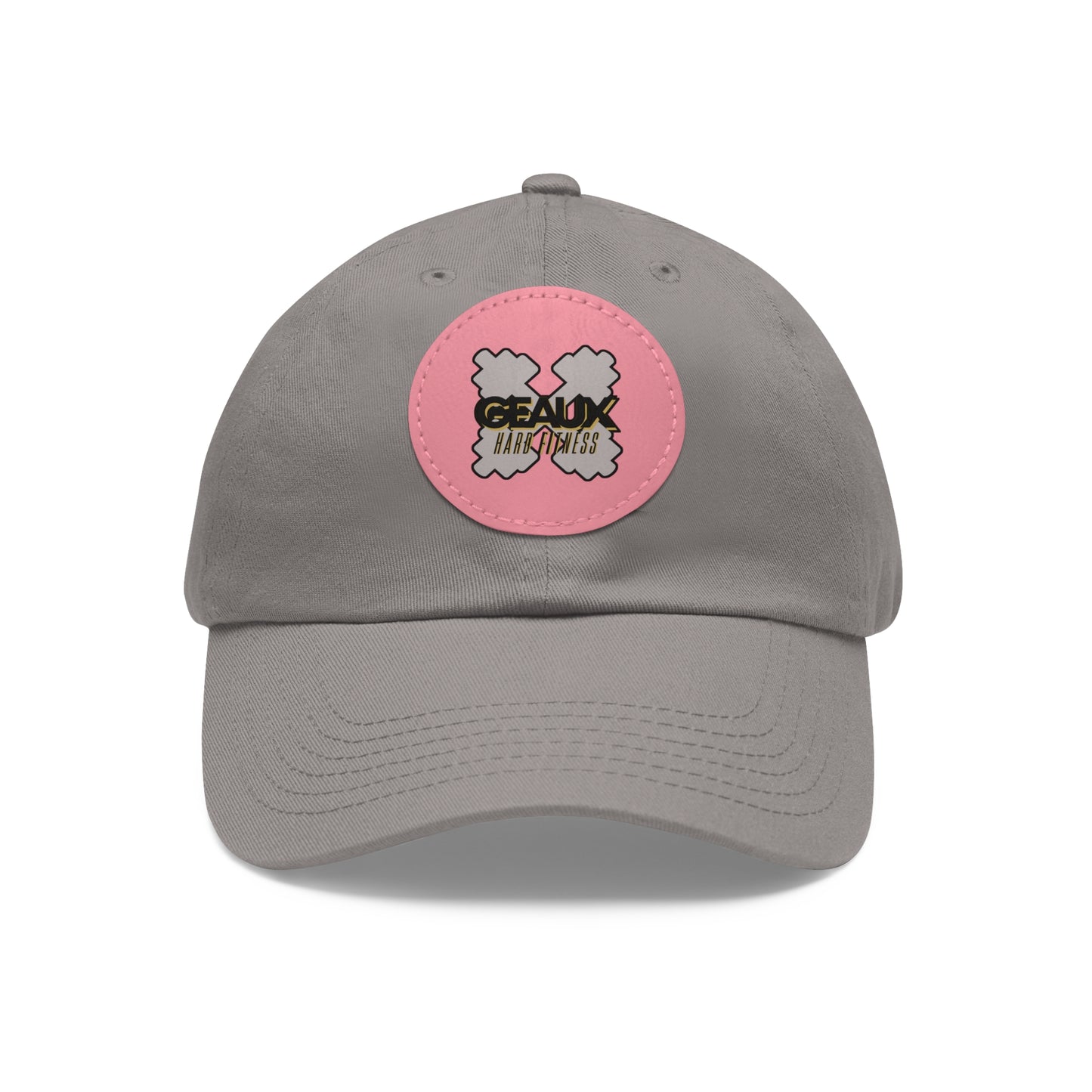 Geaux Hard Fit Dad Hat with Leather Patch (Round)