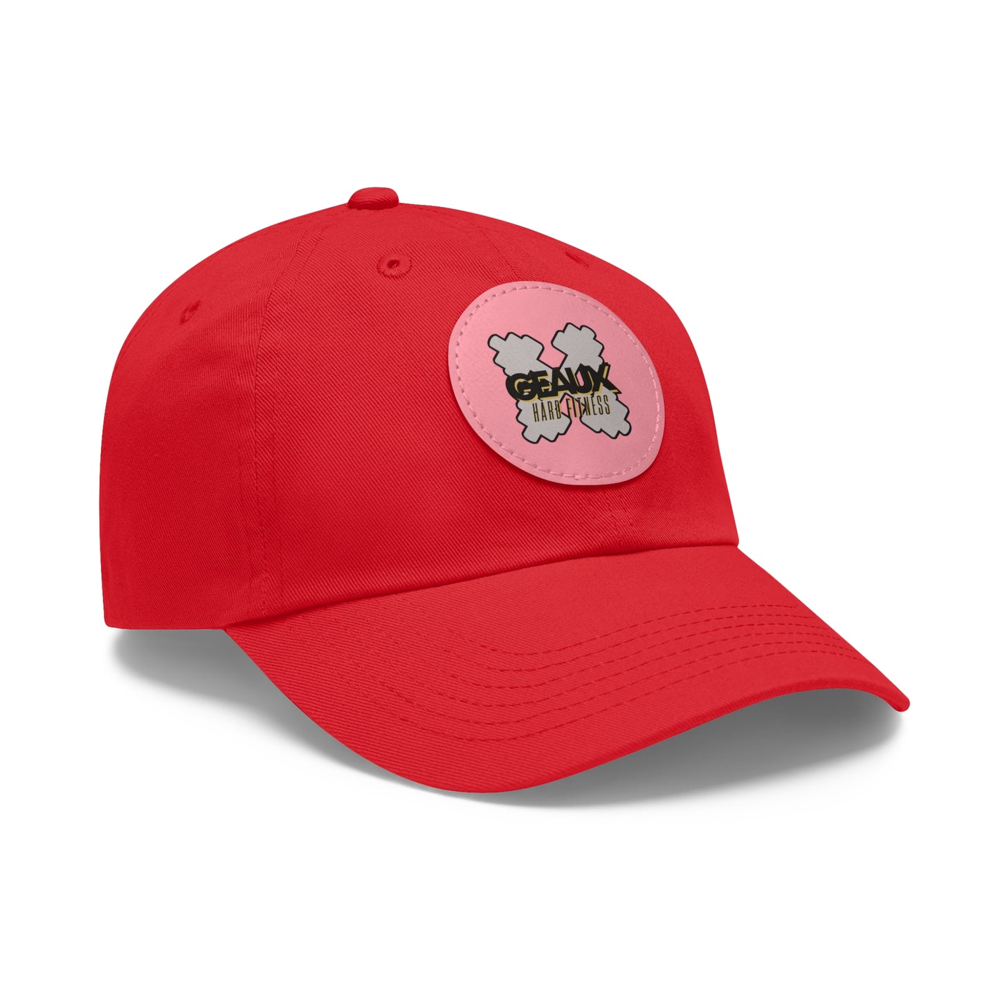 Geaux Hard Fit Dad Hat with Leather Patch (Round)