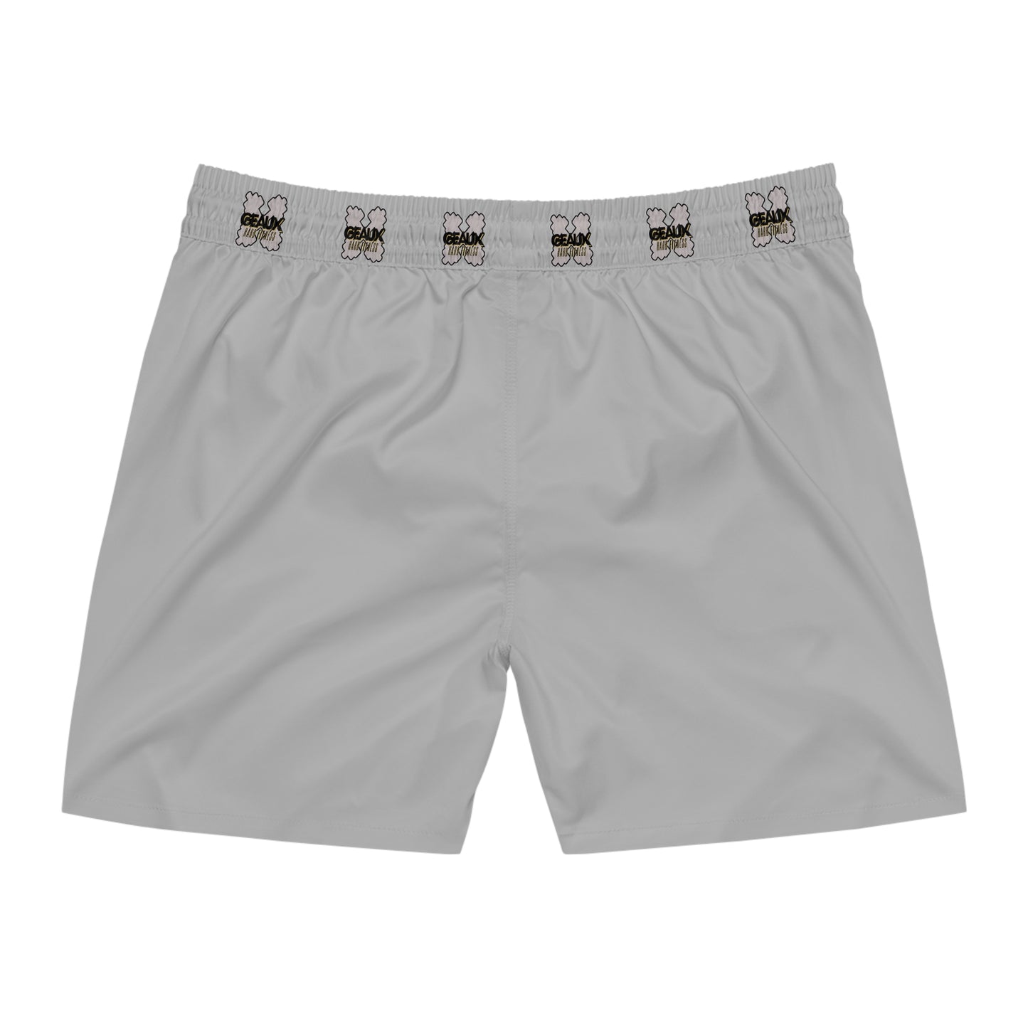 Light Grey Geaux Hard Men's Mid-Length Swim Shorts