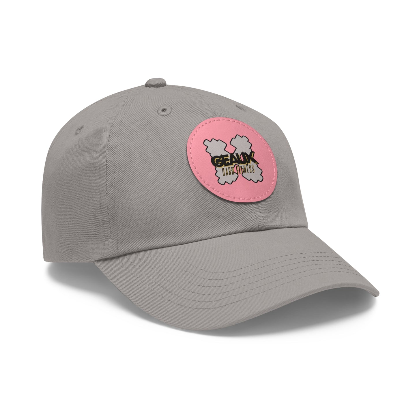 Geaux Hard Fit Dad Hat with Leather Patch (Round)