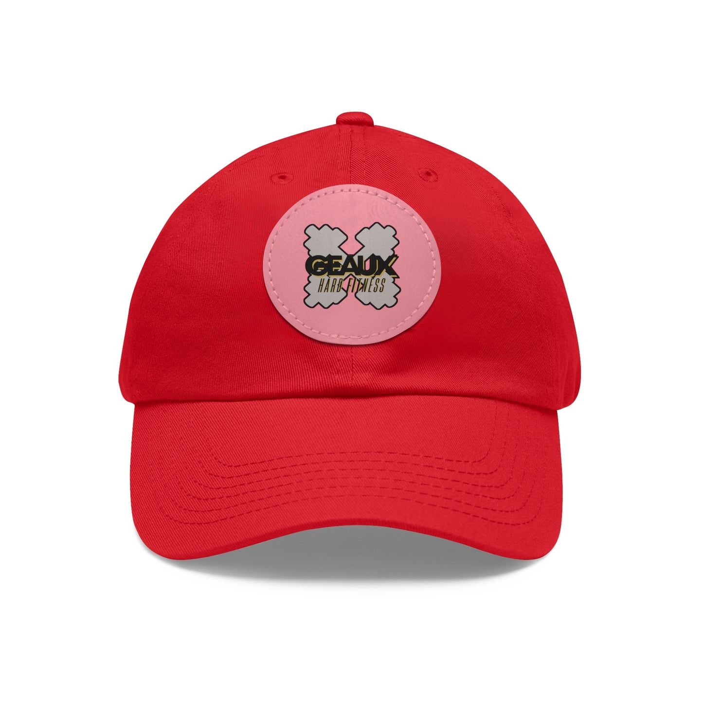 Geaux Hard Fit Dad Hat with Leather Patch (Round)