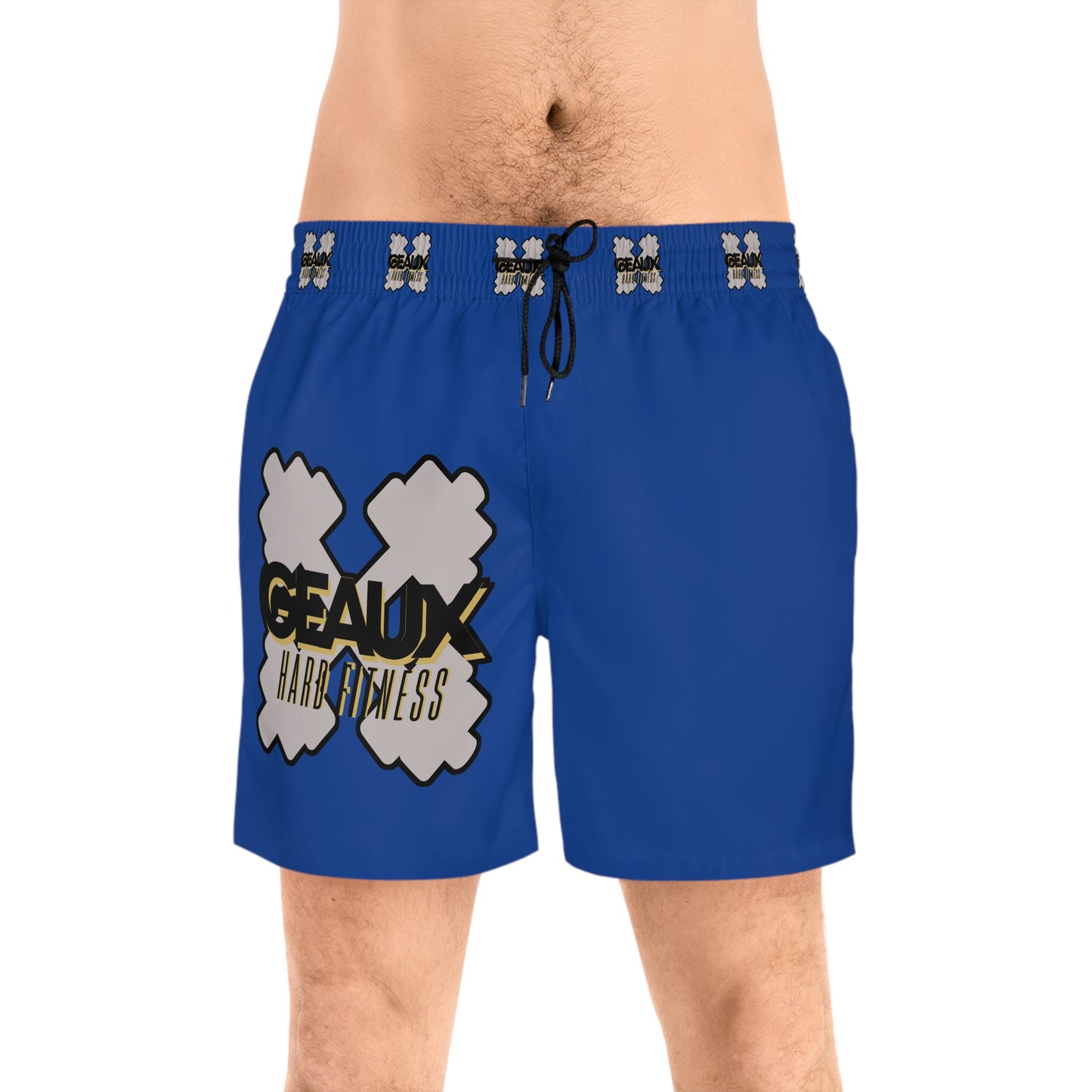 Blue Geaux Hard Men's Mid-Length Swim Shorts