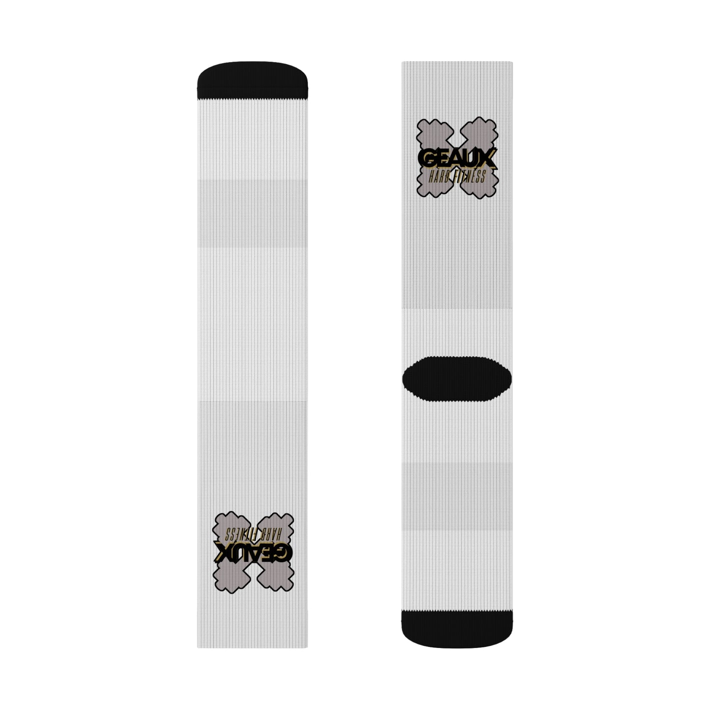 White Geaux Hard Fit Logo Socks