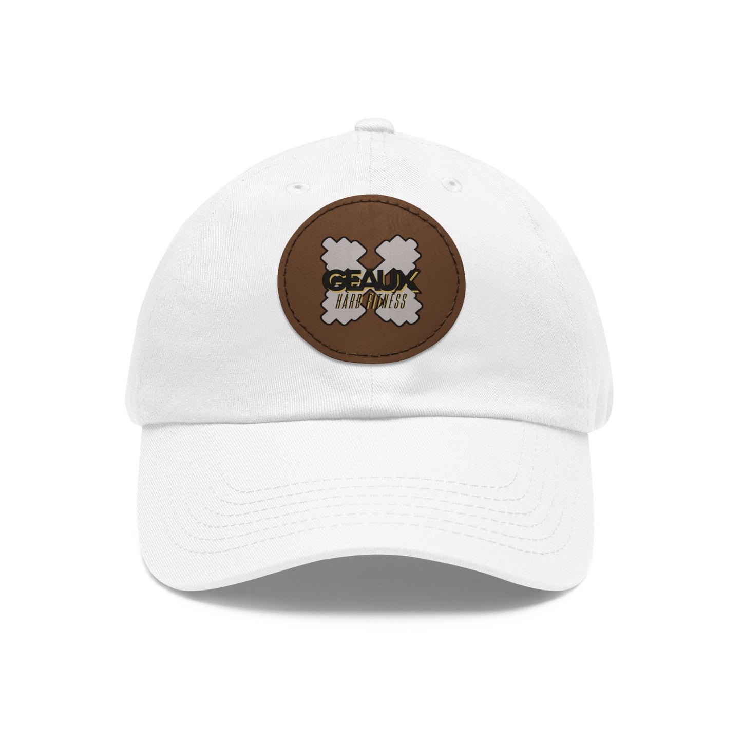 Geaux Hard Fit Dad Hat with Leather Patch (Round)