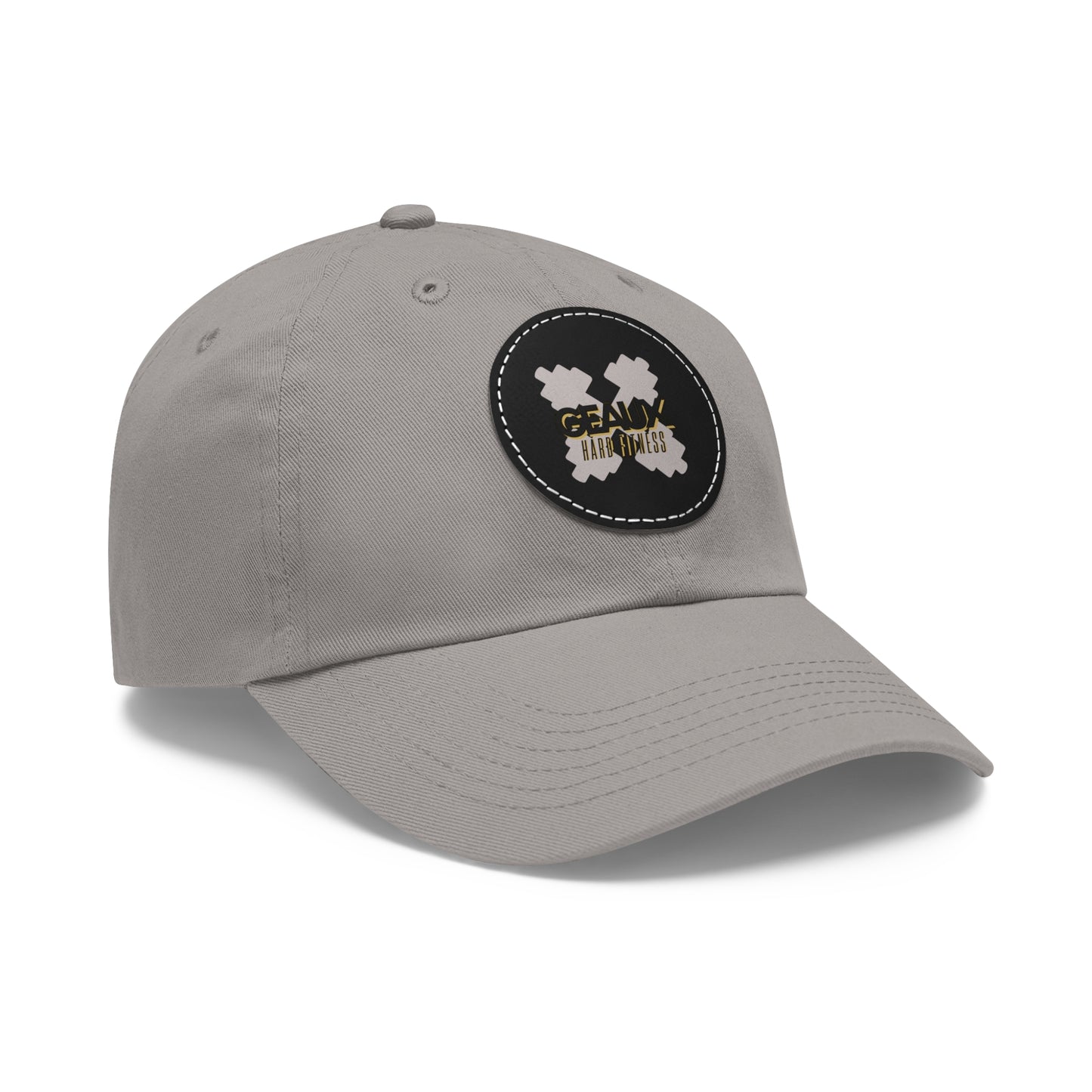 Geaux Hard Fit Dad Hat with Leather Patch (Round)