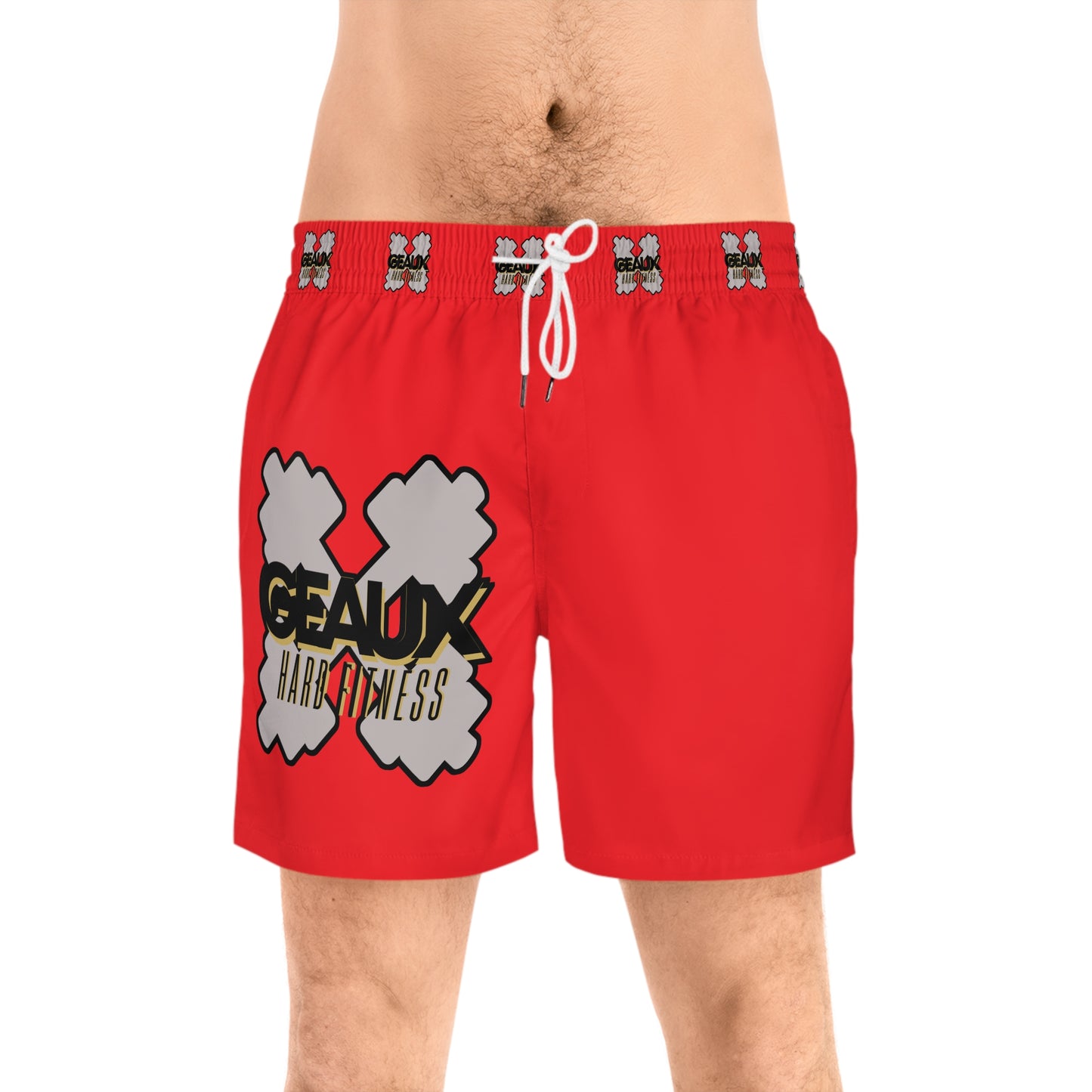 Red Geaux Hard Men's Mid-Length Swim Shorts
