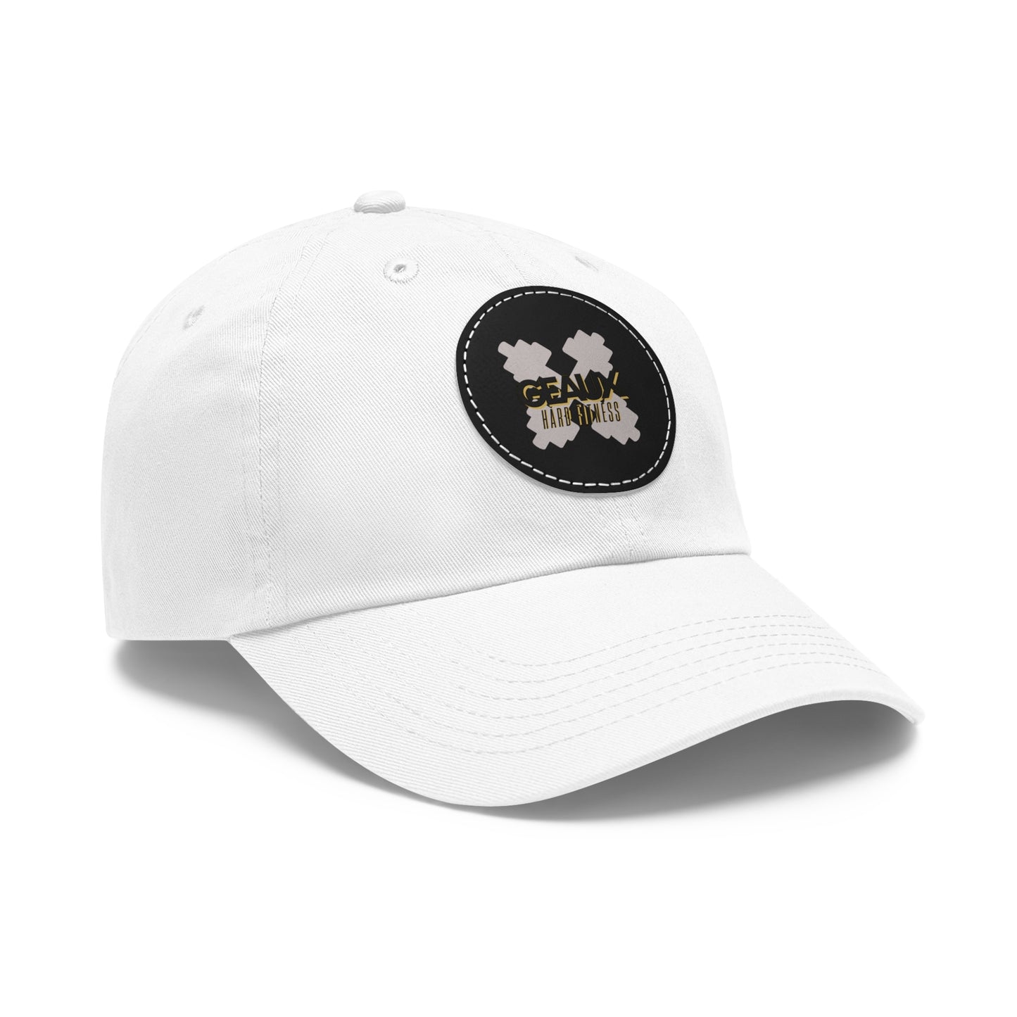 Geaux Hard Fit Dad Hat with Leather Patch (Round)