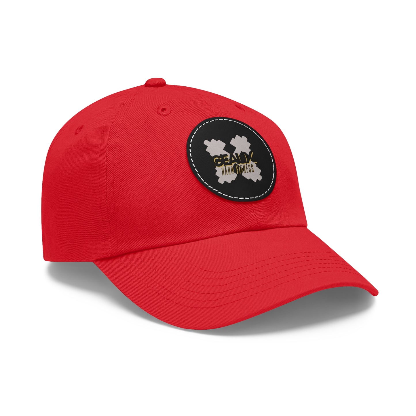 Geaux Hard Fit Dad Hat with Leather Patch (Round)