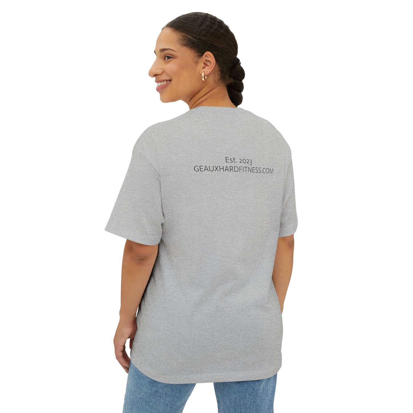 Geaux Hard Oversized Boxy Tee, Unisex Graphic Shirt, Casual Streetwear, Gift for Fitness Lovers, Stylish Everyday Tee, Comfortable Relaxed Fit