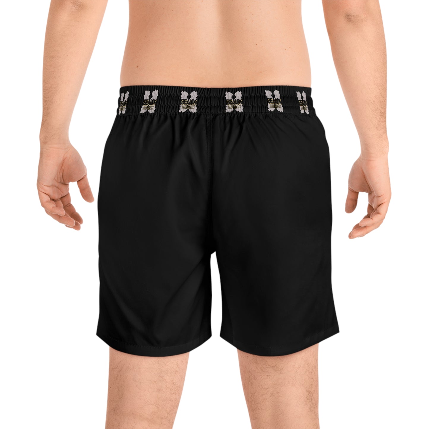 Black Geaux Hard Men's Mid-Length Swim Shorts