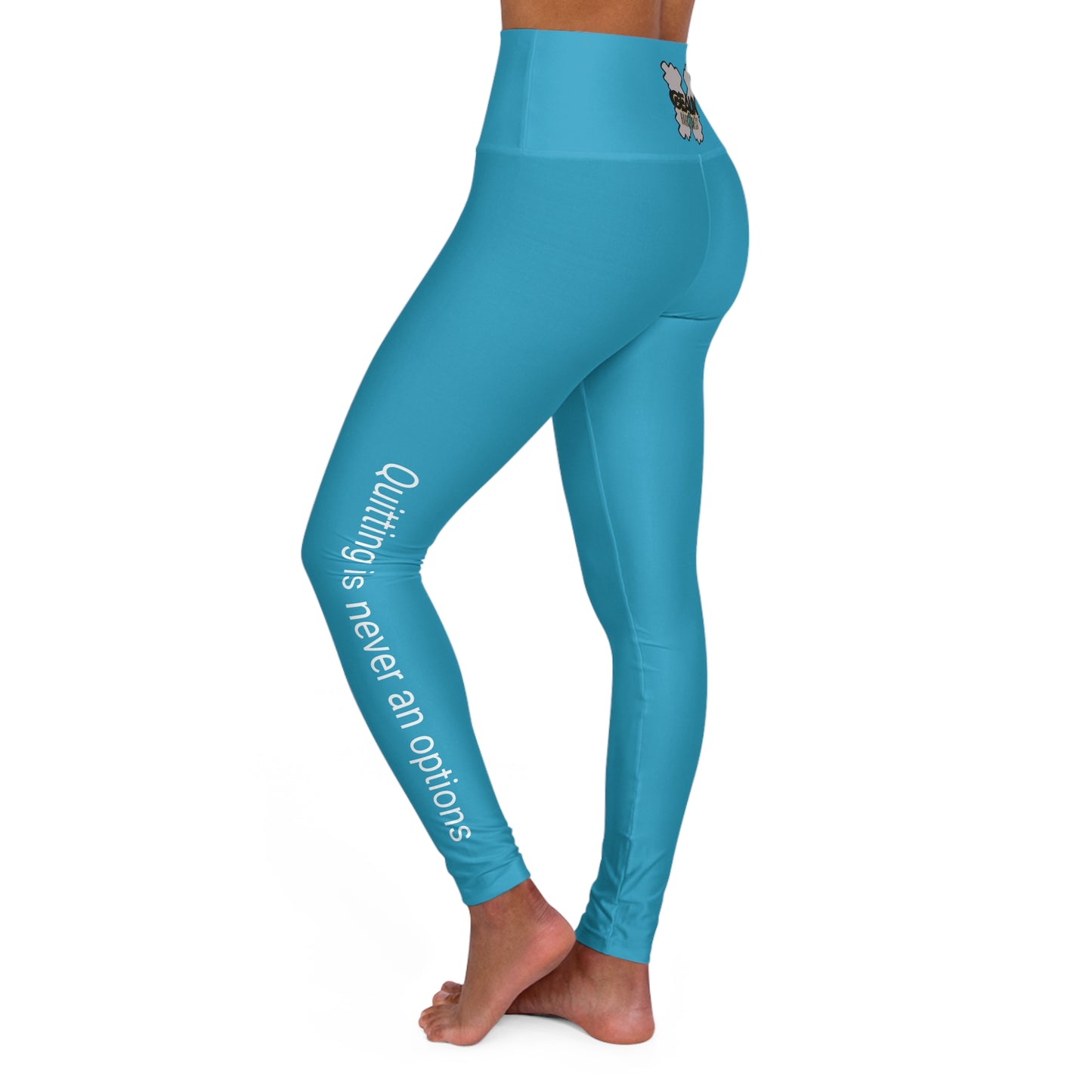 Turquoise Geaux Hard Fit High Waisted Yoga Leggings