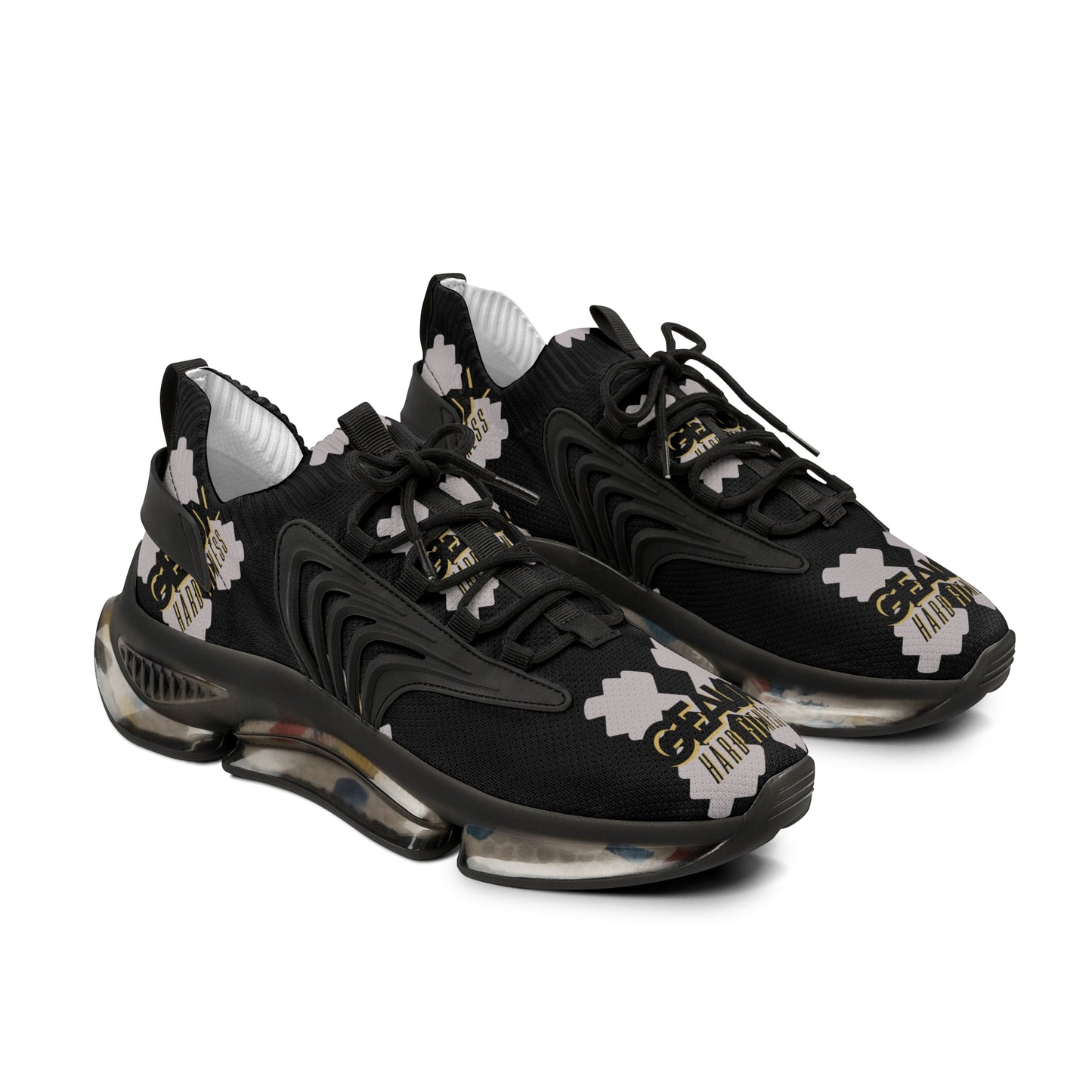 Black Geaux Hard Fit Men's Mesh Sneakers