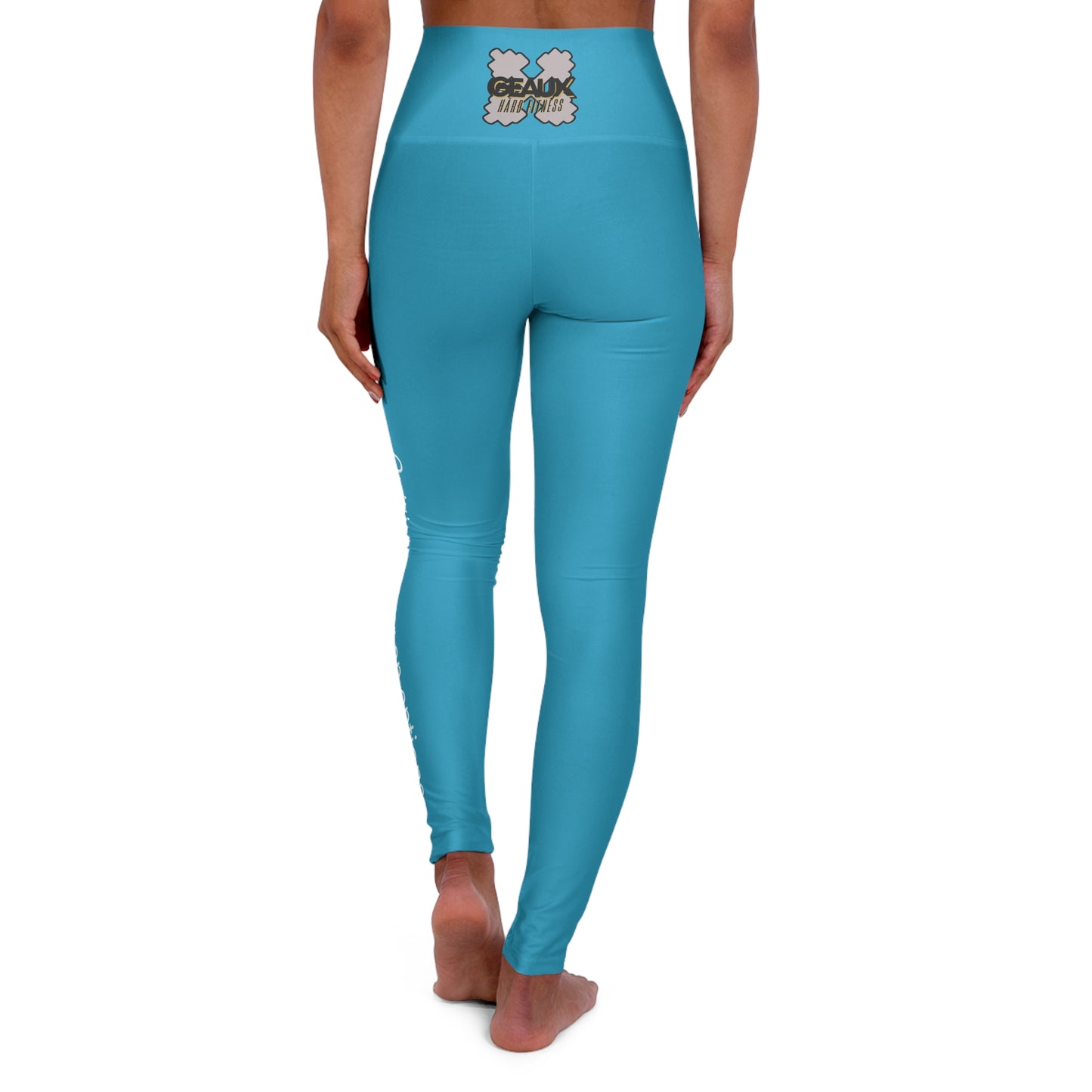 Turquoise Geaux Hard Fit High Waisted Yoga Leggings