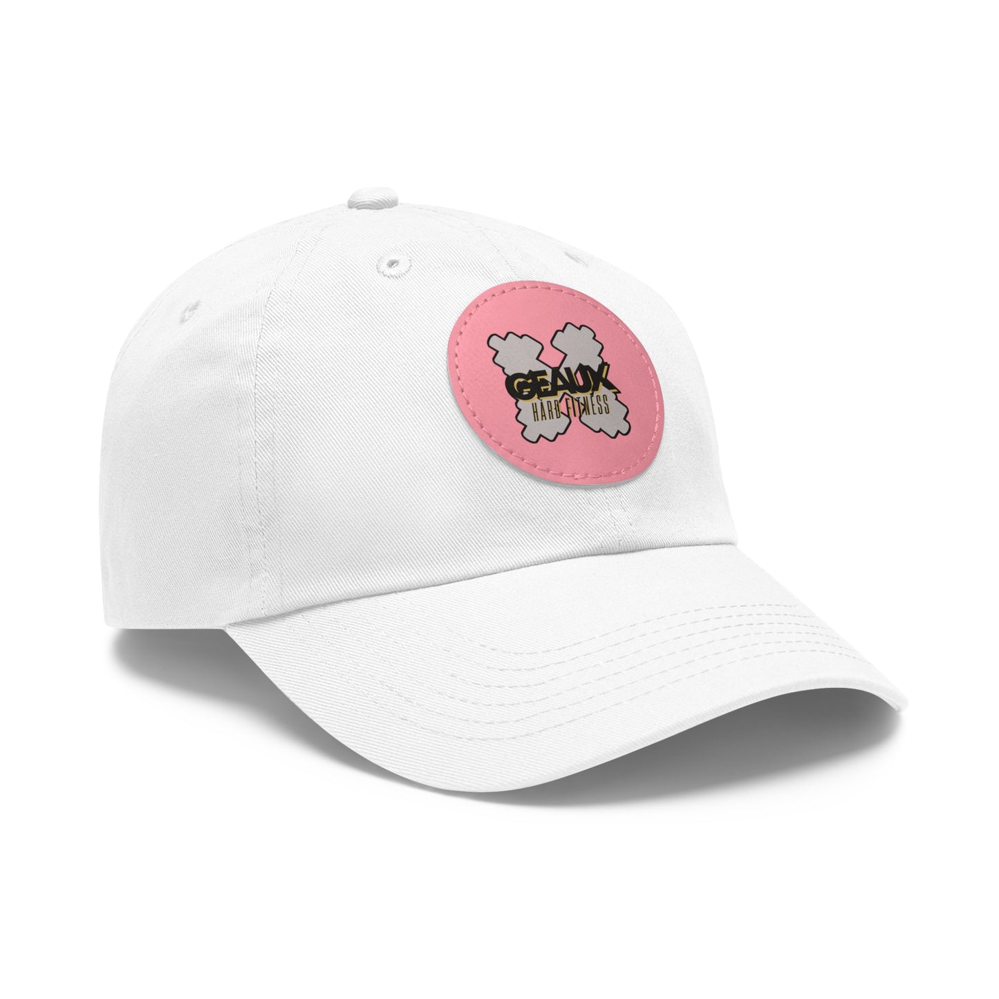 Geaux Hard Fit Dad Hat with Leather Patch (Round)