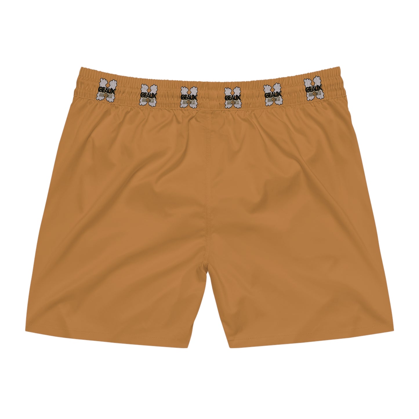 Light Brown Geaux Hard Men's Mid-Length Swim Shorts