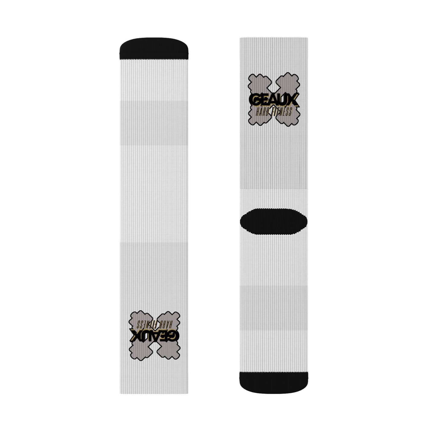 White Geaux Hard Fit Logo Socks