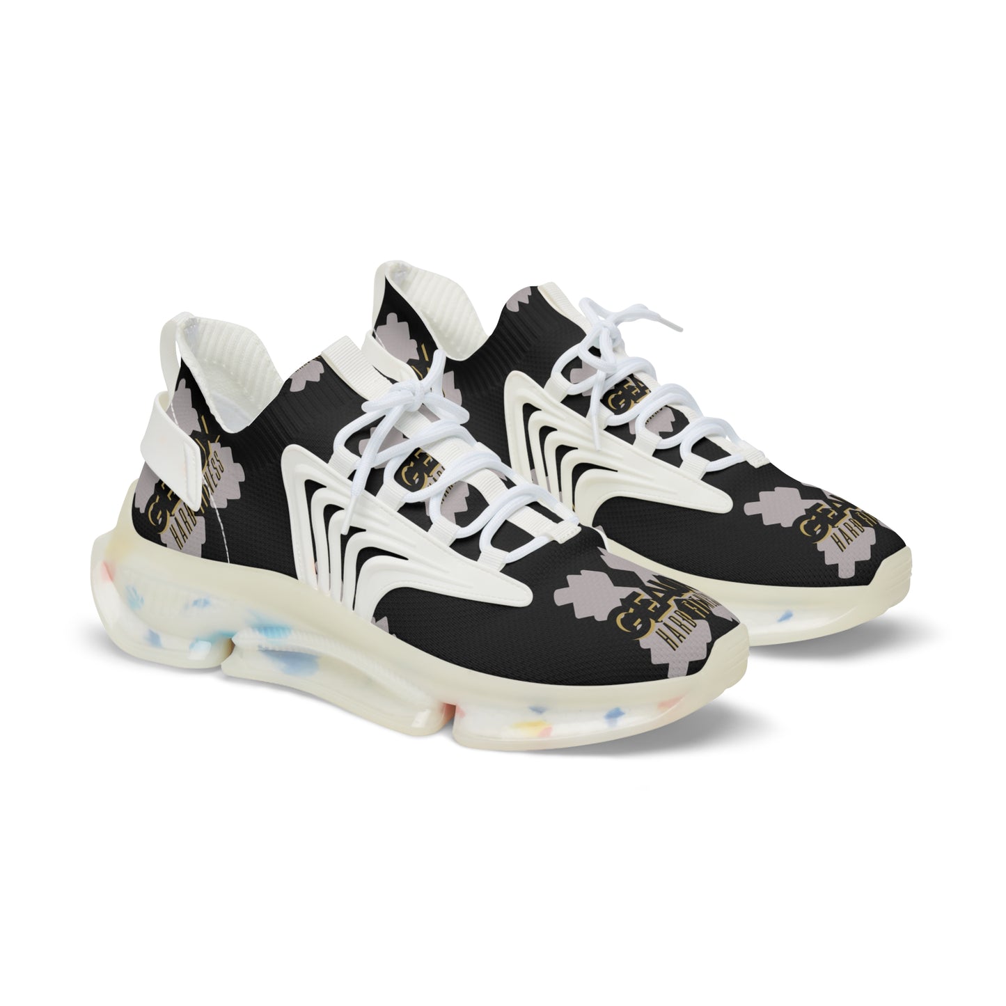 Black Geaux Hard Fit Men's Mesh Sneakers