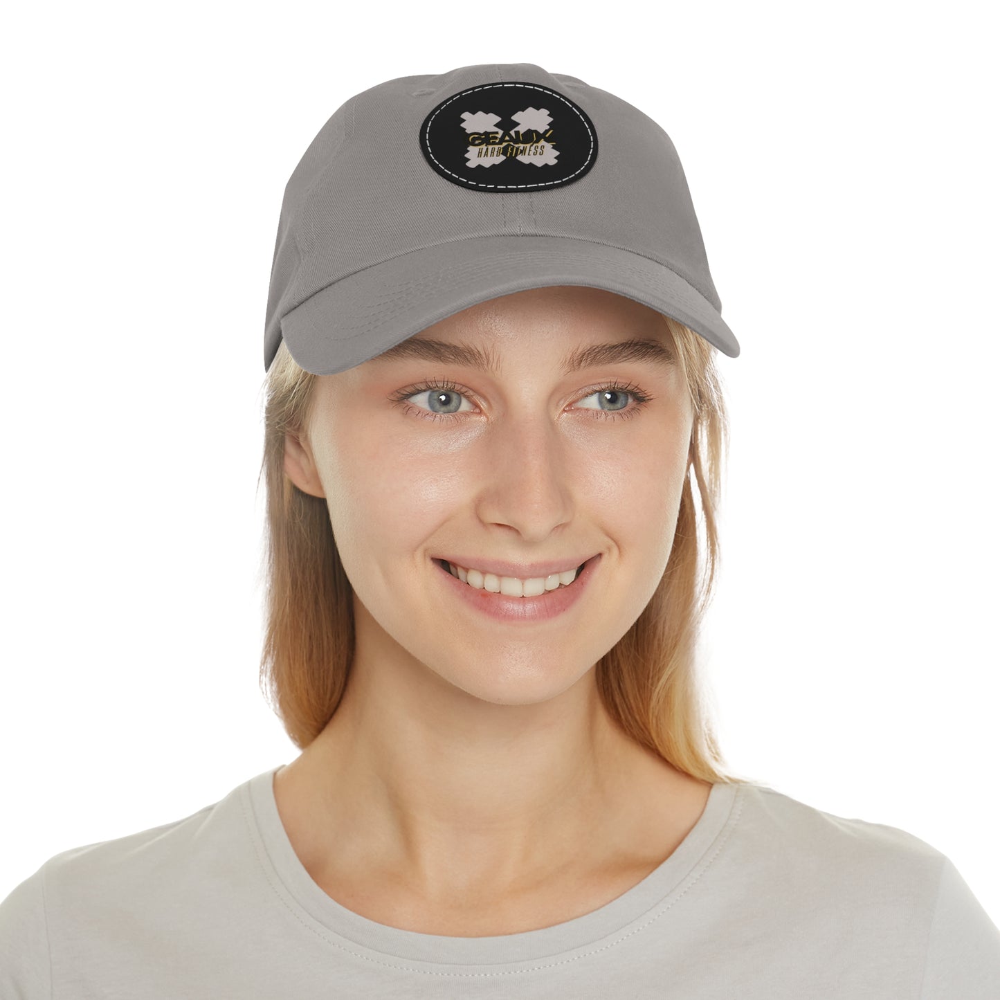 Geaux Hard Fit Dad Hat with Leather Patch (Round)