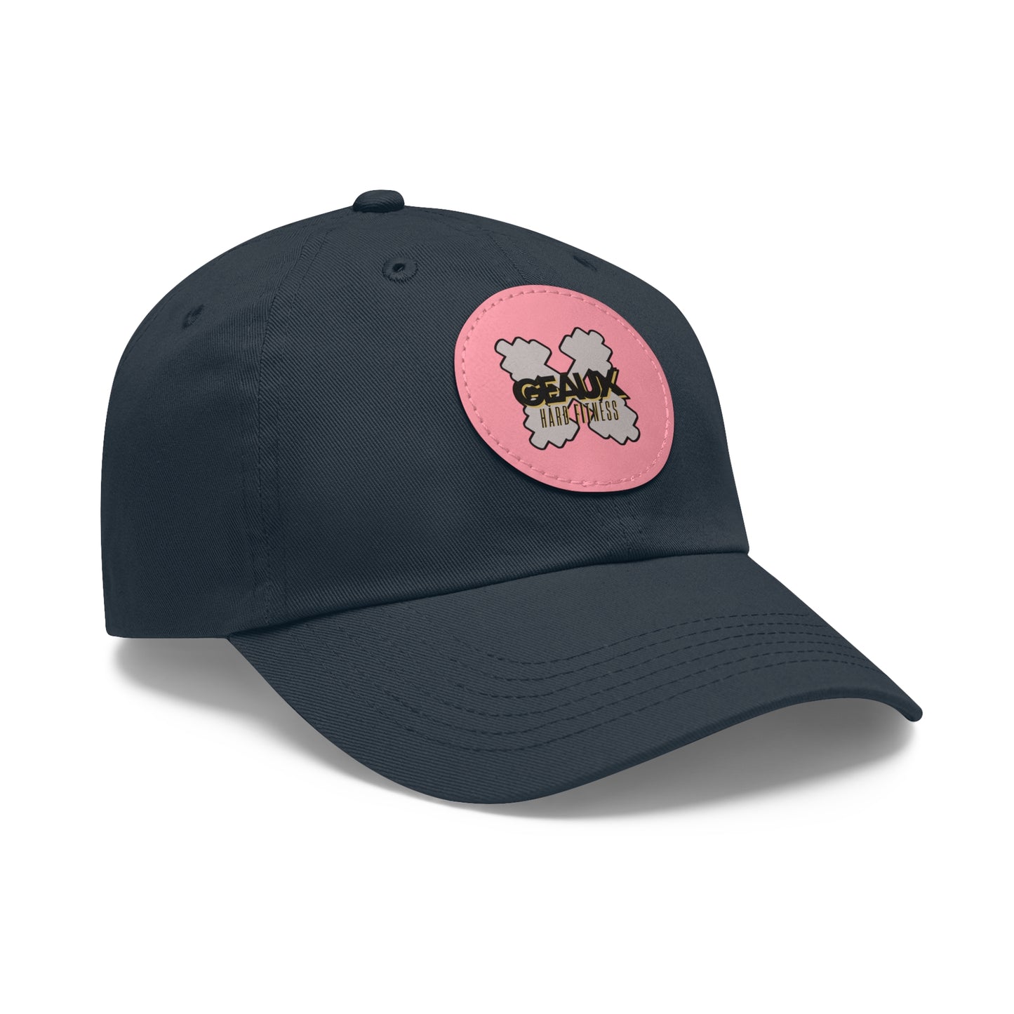 Geaux Hard Fit Dad Hat with Leather Patch (Round)