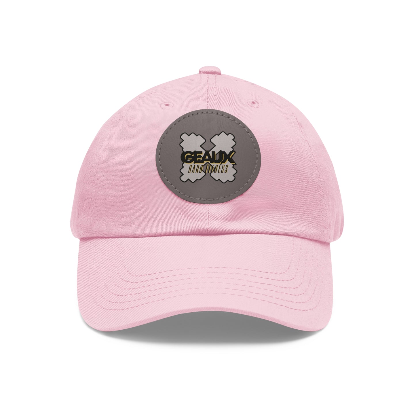 Geaux Hard Fit Dad Hat with Leather Patch (Round)