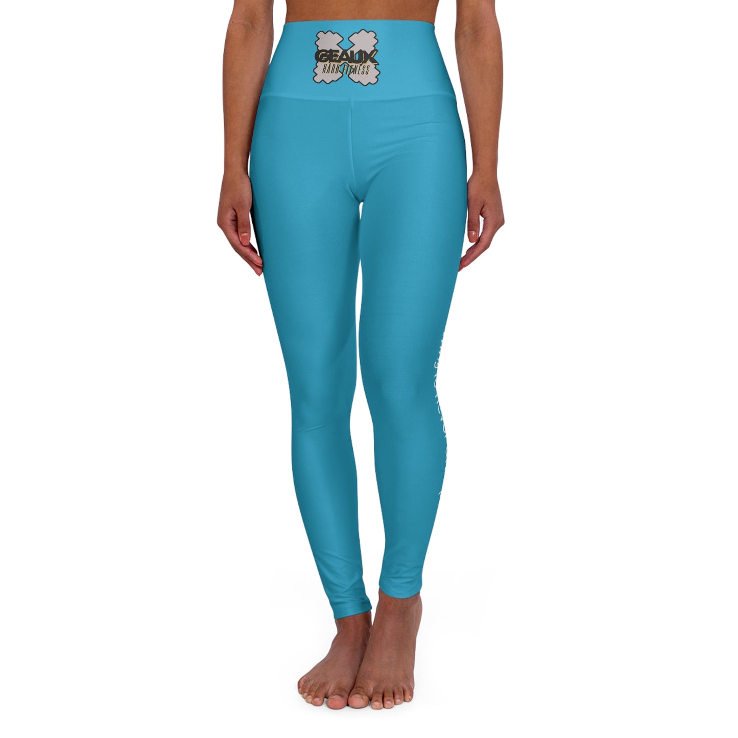 Turquoise Geaux Hard Fit High Waisted Yoga Leggings
