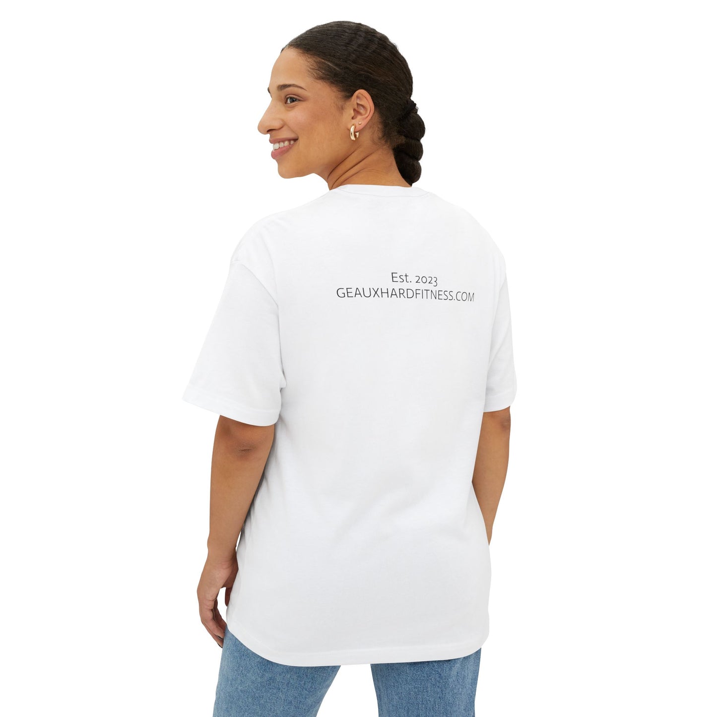 Geaux Hard Oversized Boxy Tee, Unisex Graphic Shirt, Casual Streetwear, Gift for Fitness Lovers, Stylish Everyday Tee, Comfortable Relaxed Fit