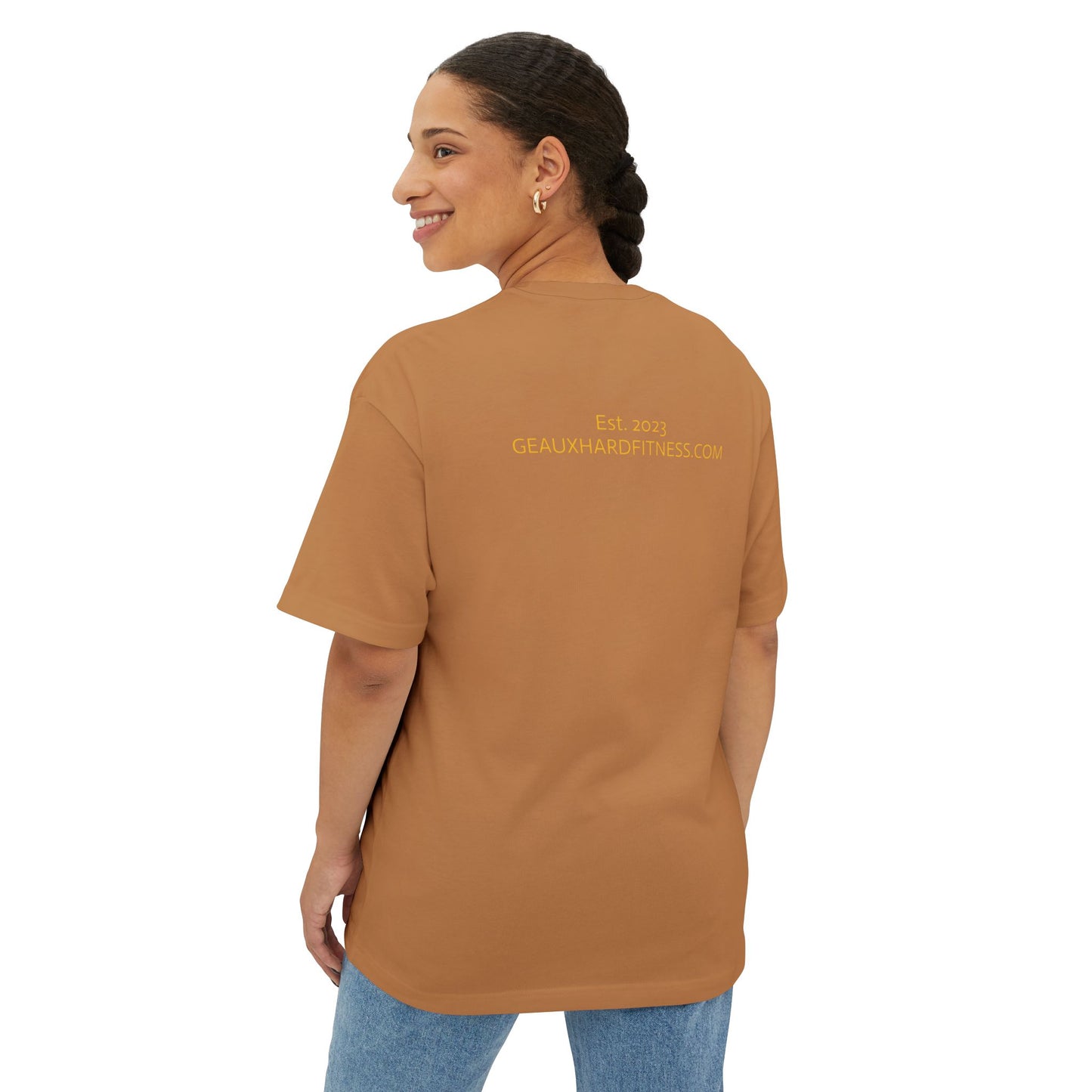 Geaux Hard Oversized Boxy Tee, Unisex Graphic Shirt, Casual Streetwear, Gift for Fitness Lovers, Stylish Everyday Tee, Comfortable Relaxed Fit