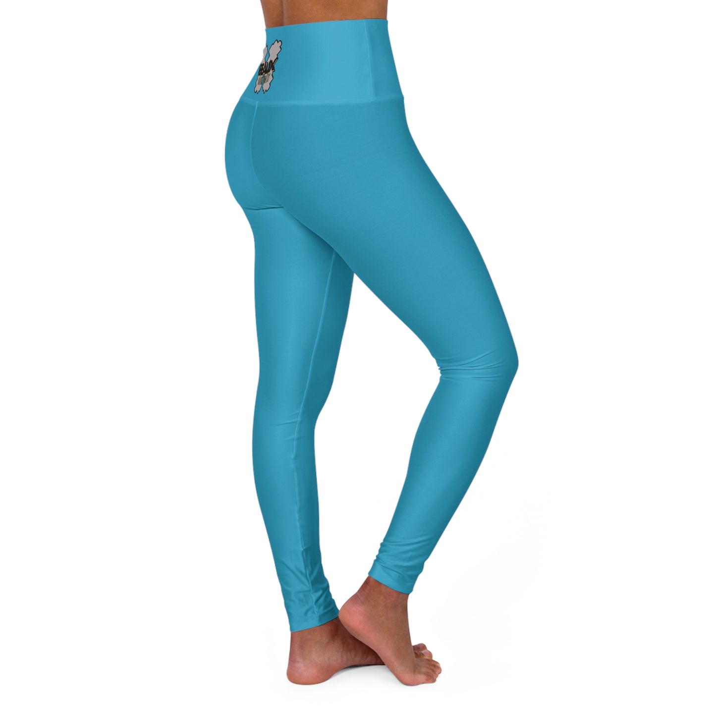 Turquoise Geaux Hard Fit High Waisted Yoga Leggings