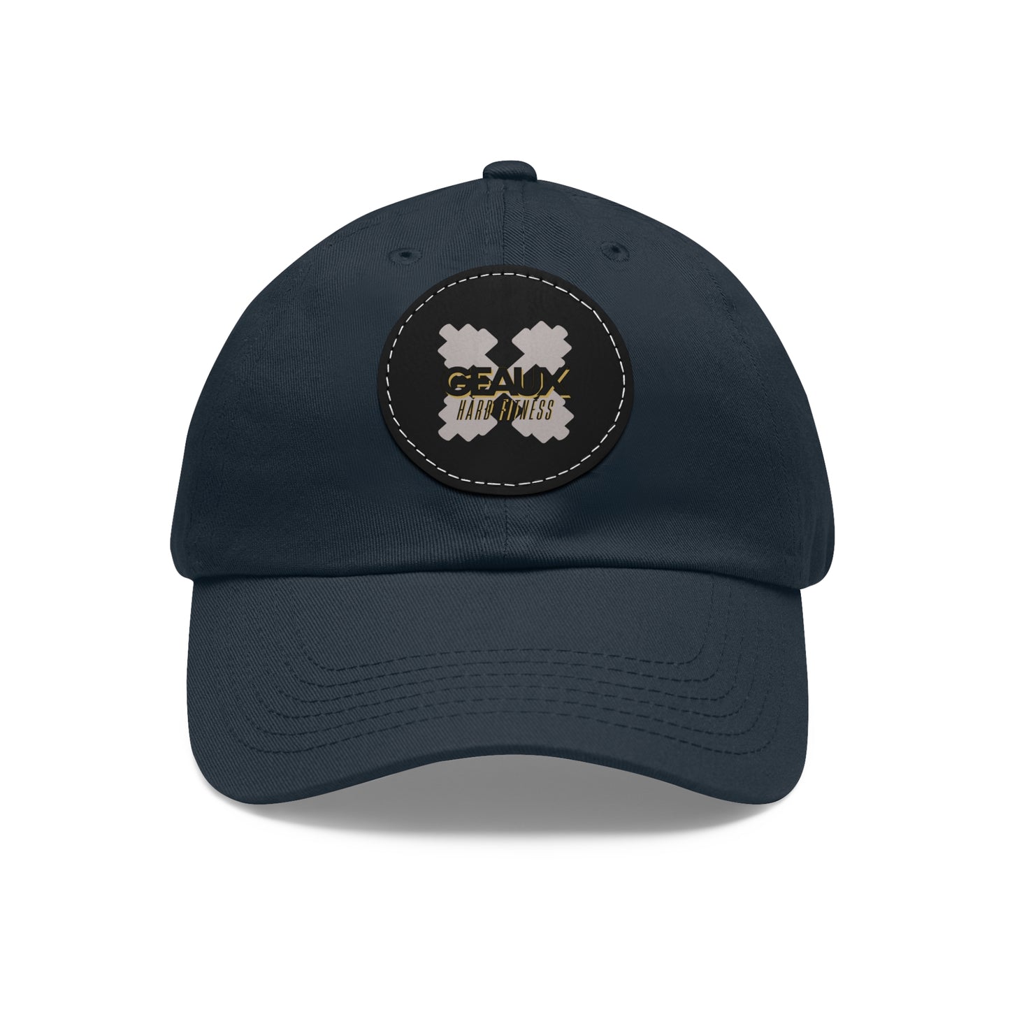Geaux Hard Fit Dad Hat with Leather Patch (Round)