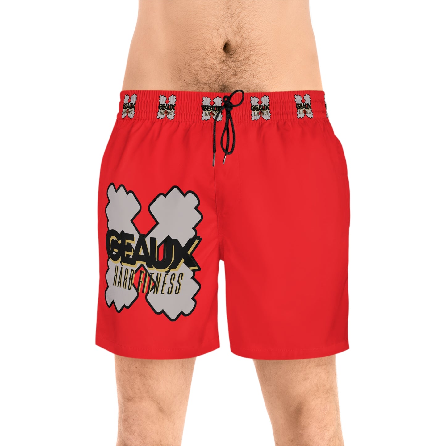 Red Geaux Hard Men's Mid-Length Swim Shorts