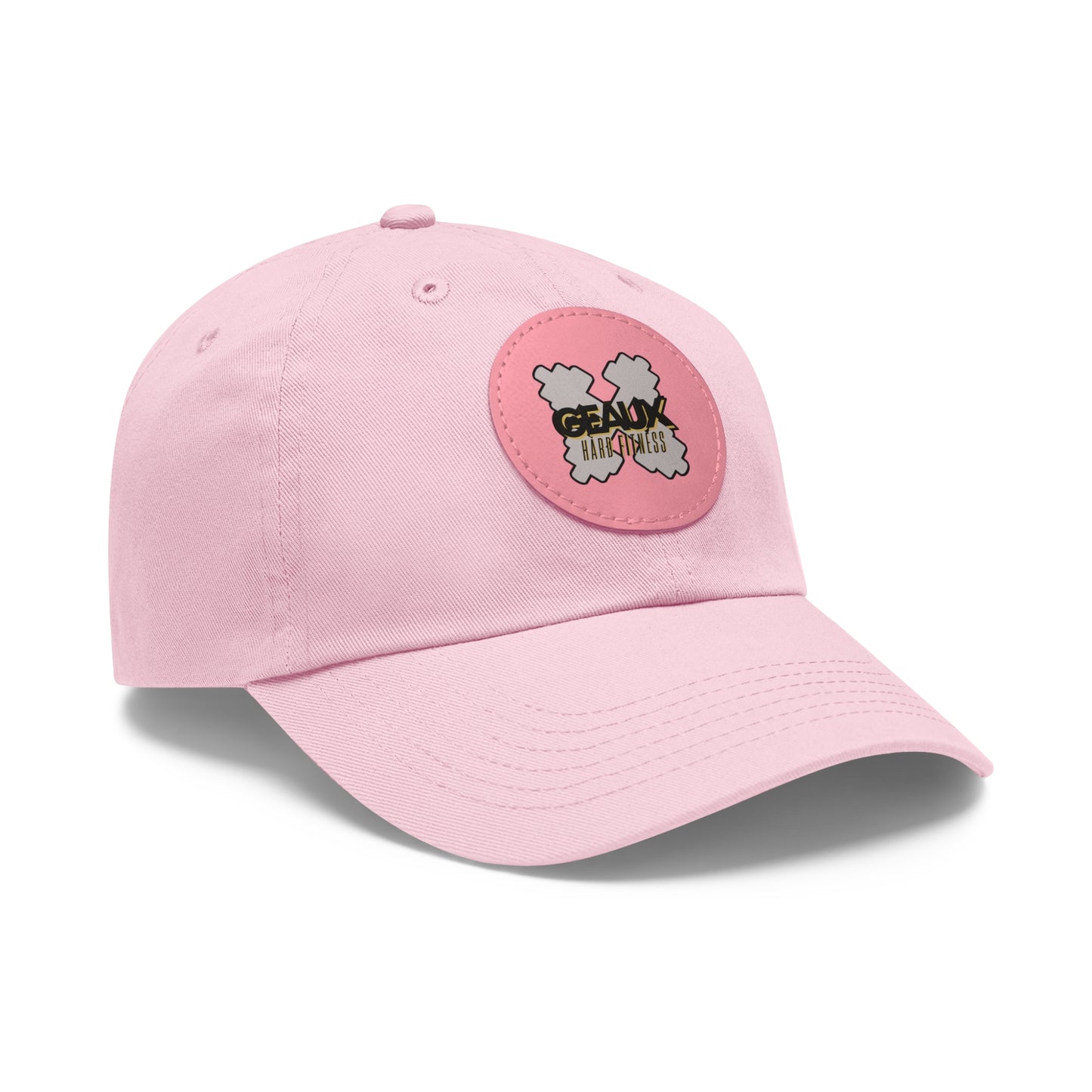 Geaux Hard Fit Dad Hat with Leather Patch (Round)