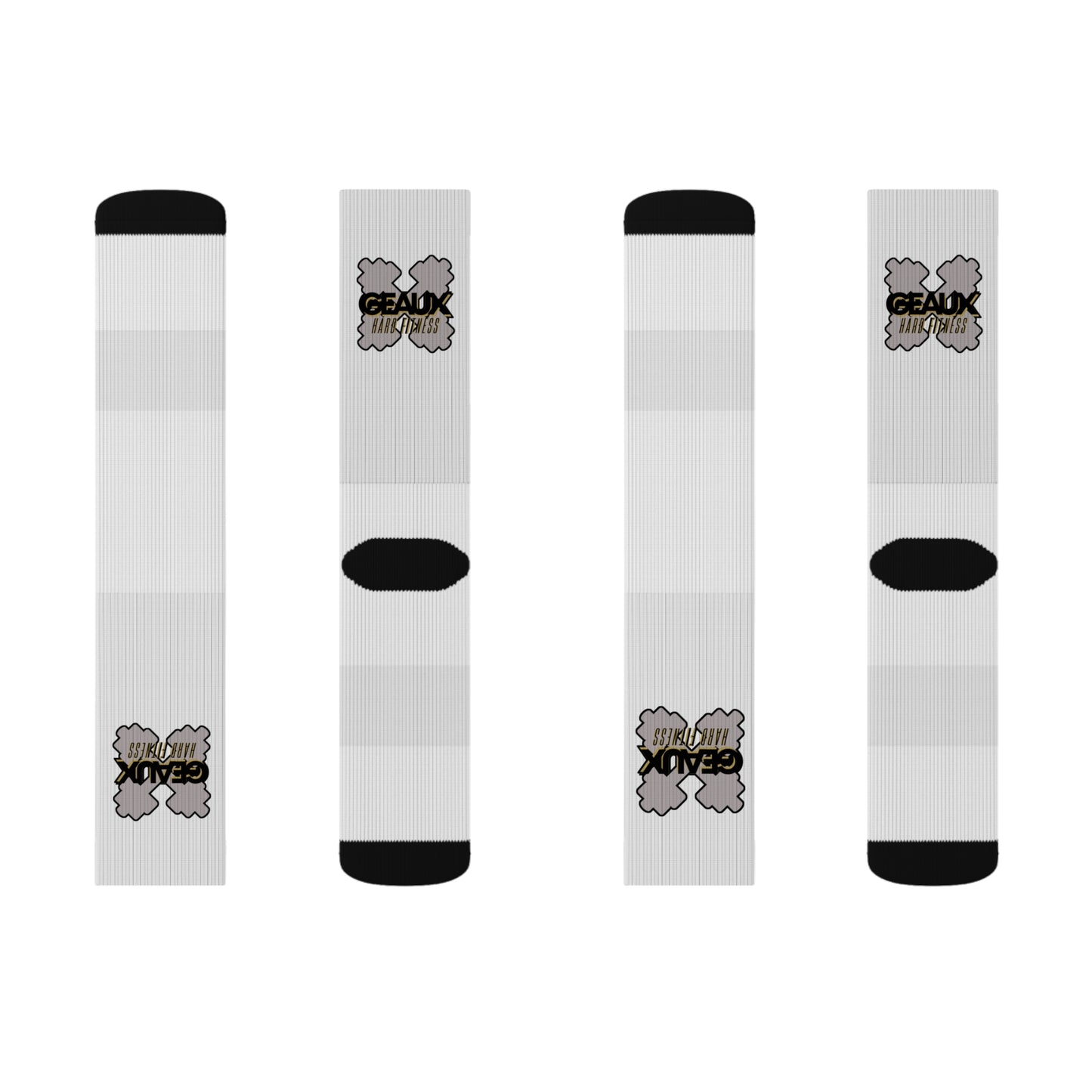 White Geaux Hard Fit Logo Socks