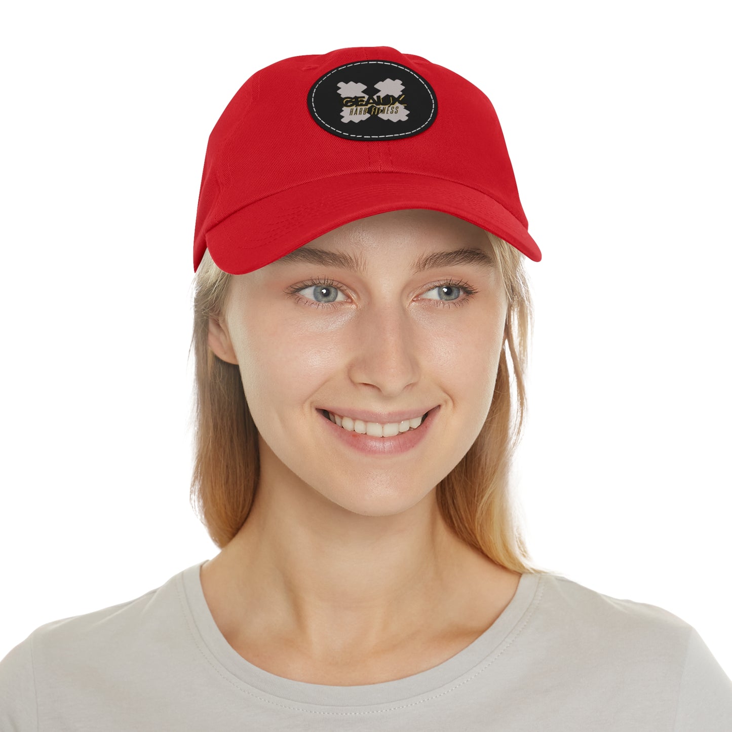 Geaux Hard Fit Dad Hat with Leather Patch (Round)
