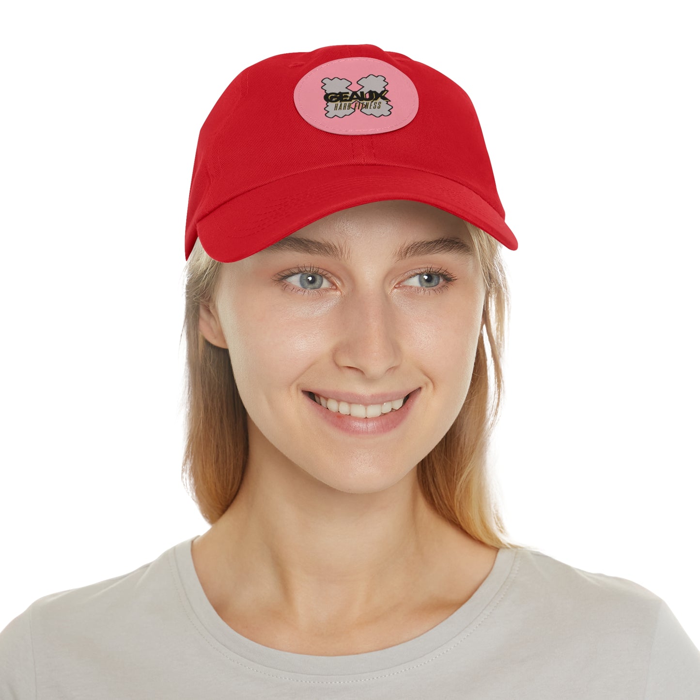 Geaux Hard Fit Dad Hat with Leather Patch (Round)
